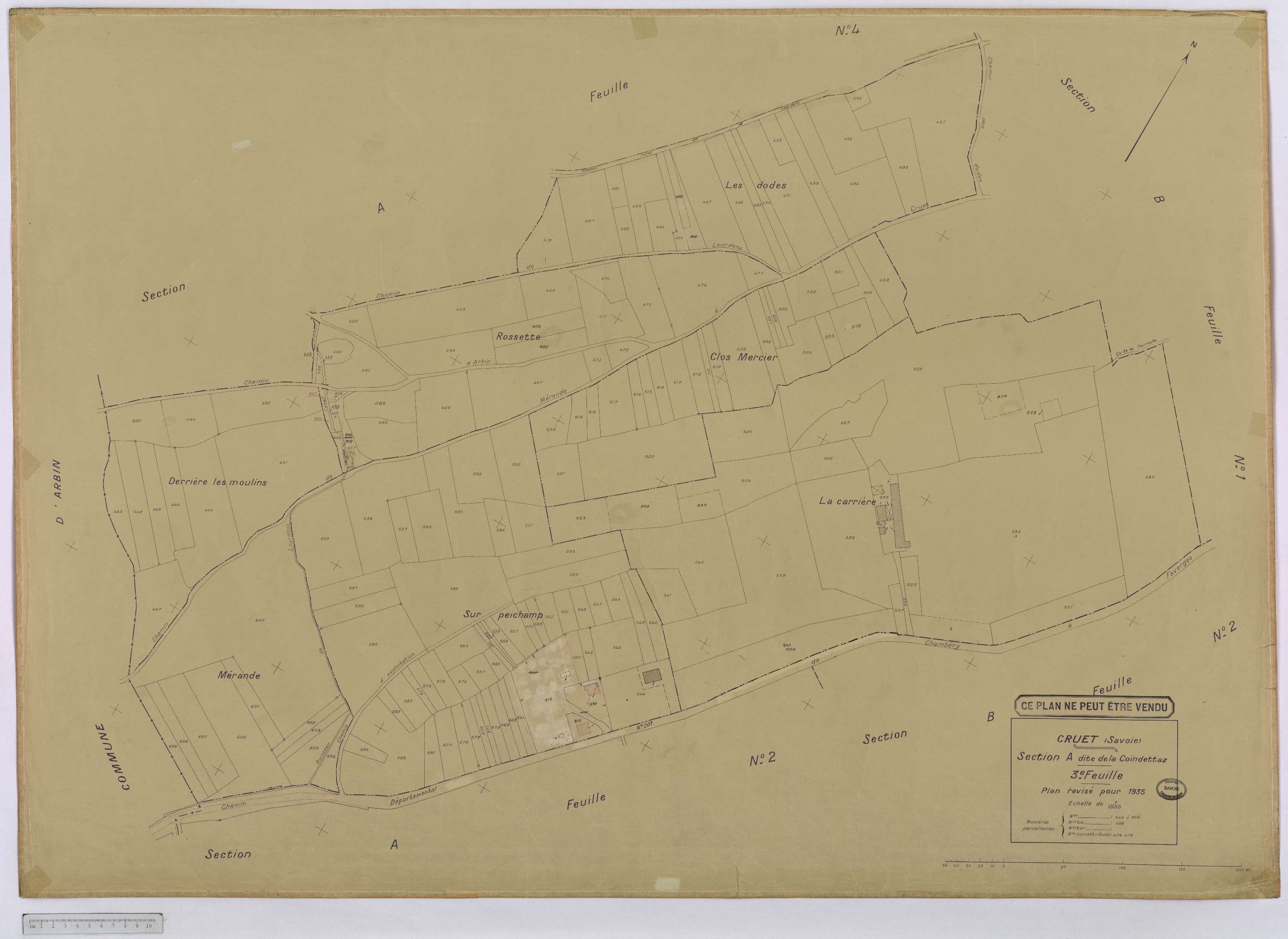 Cruet - Cadastre rénové, version définitive (1935).