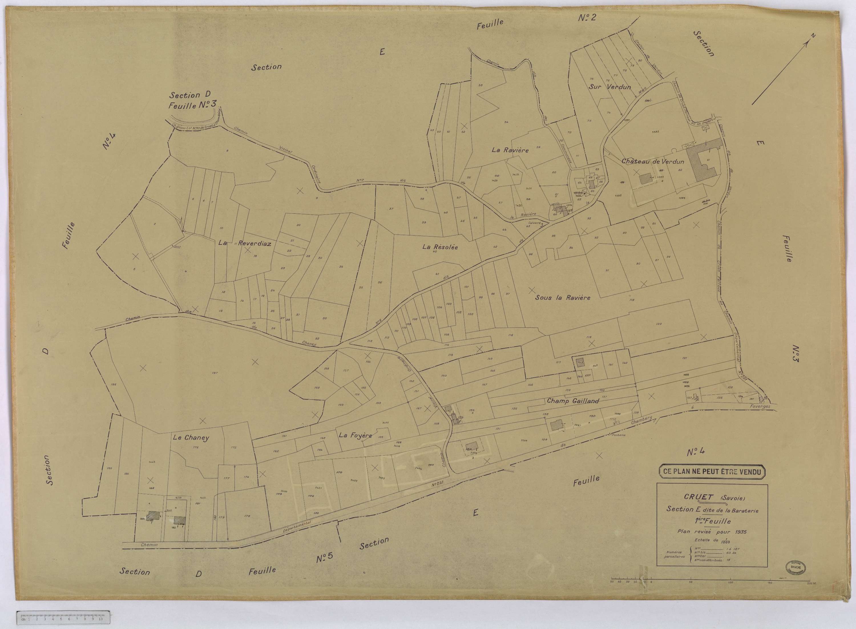 Cruet - Cadastre rénové, version définitive (1935).