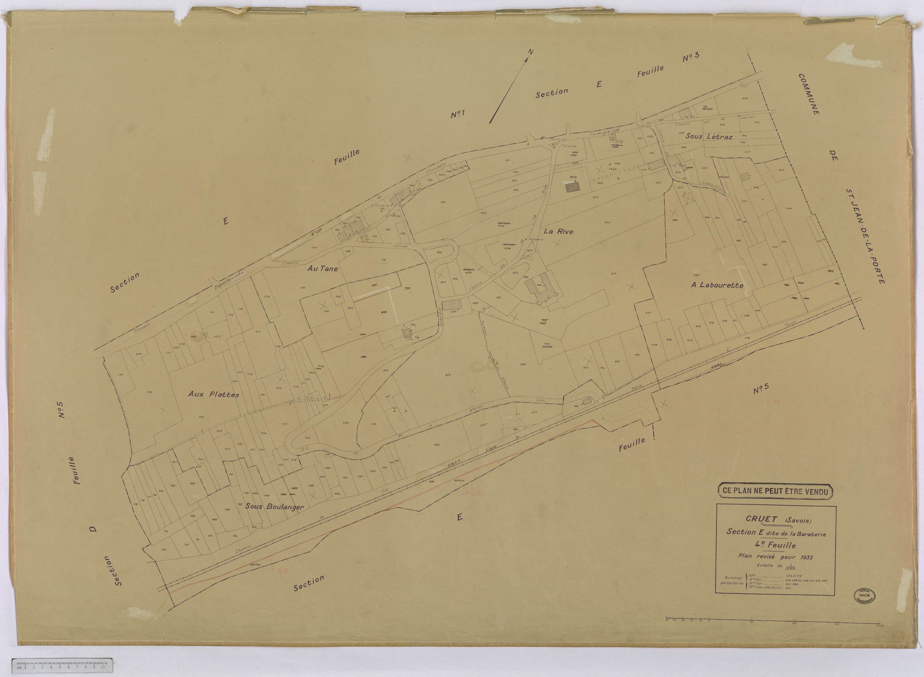 Cruet - Cadastre rénové, version définitive (1935).
