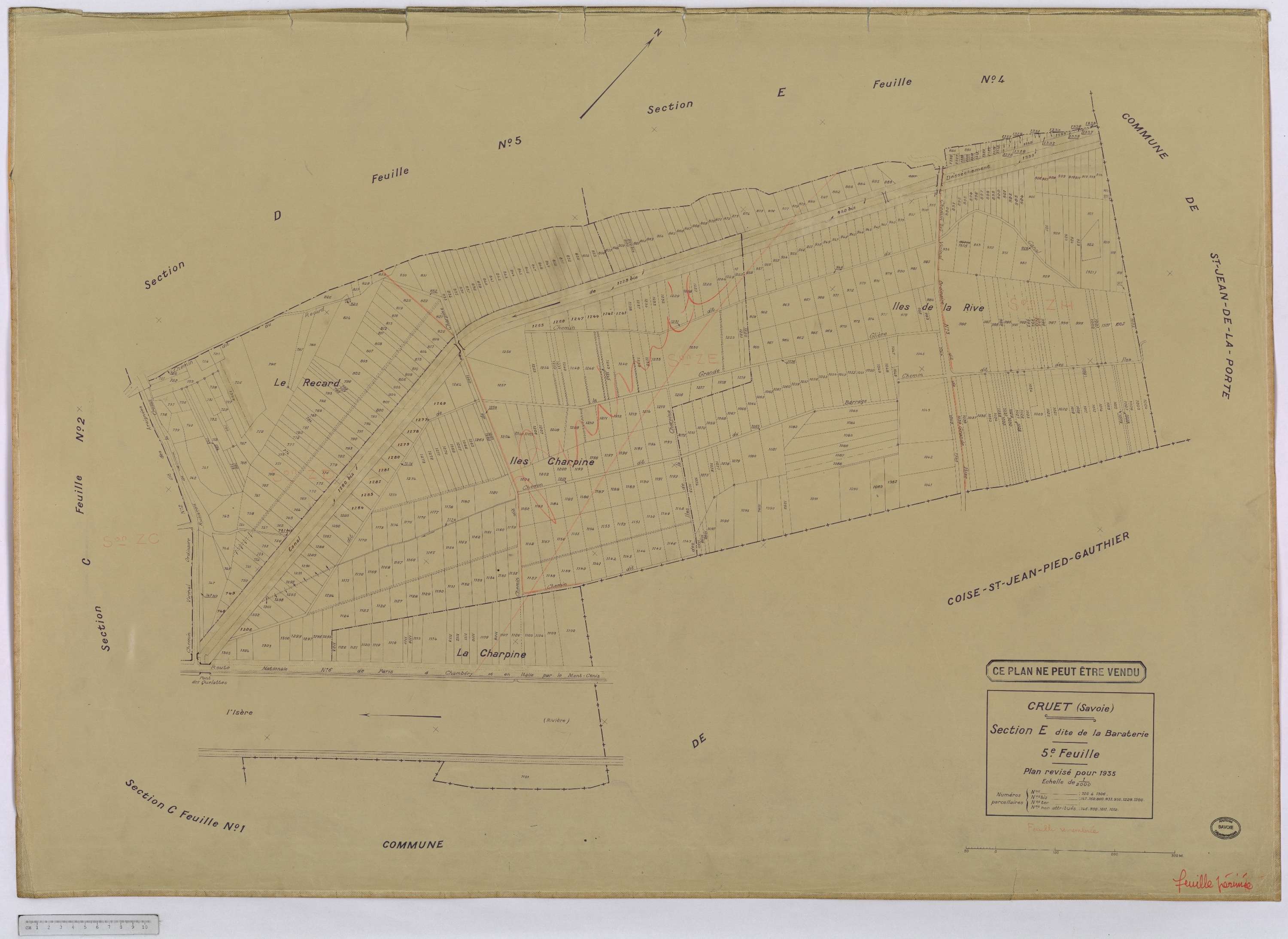 Cruet - Cadastre rénové, version définitive (1935).