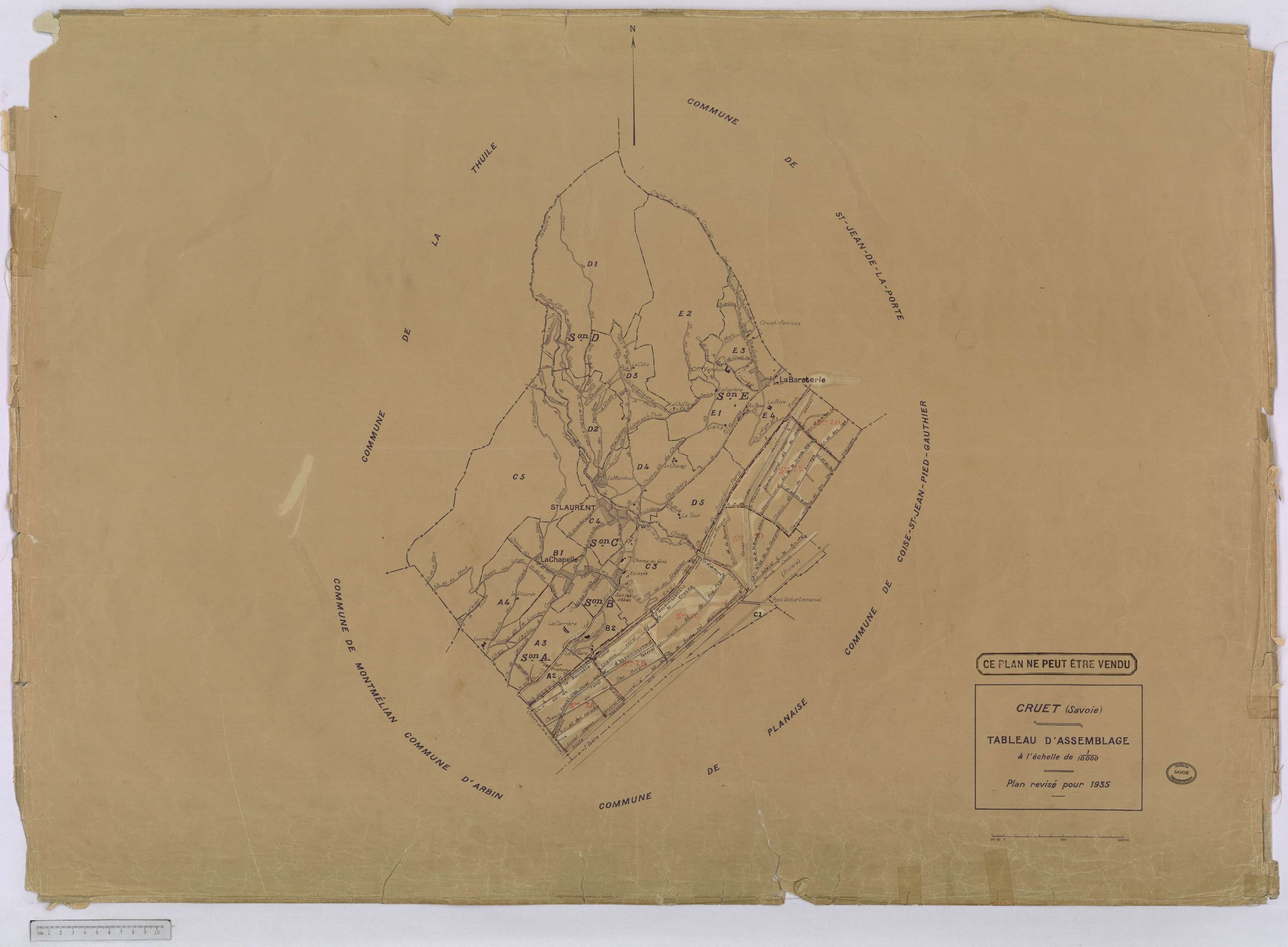 Cruet - Cadastre rénové, version définitive (1935).