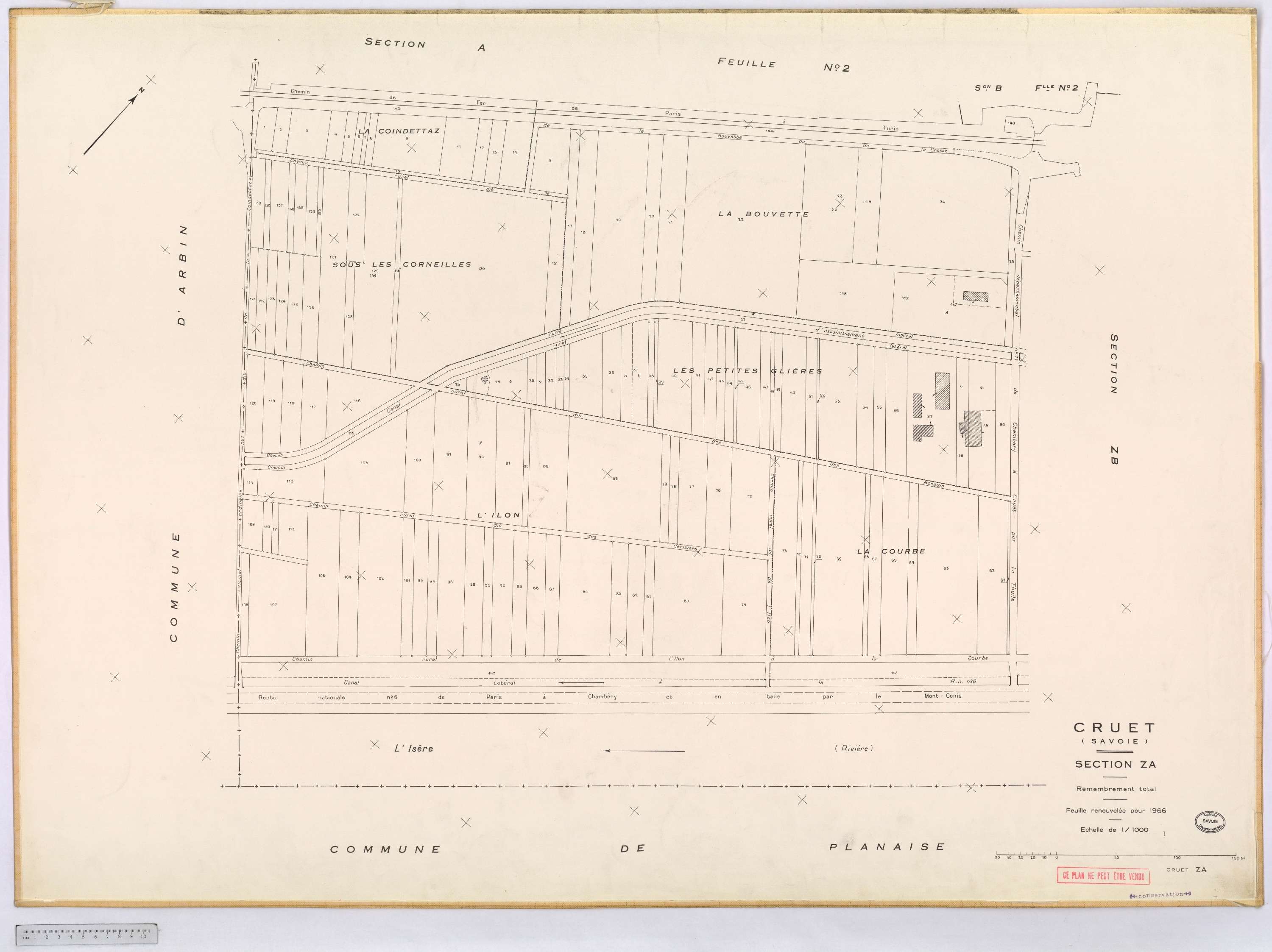 Cruet - Cadastre remembré (1966).
