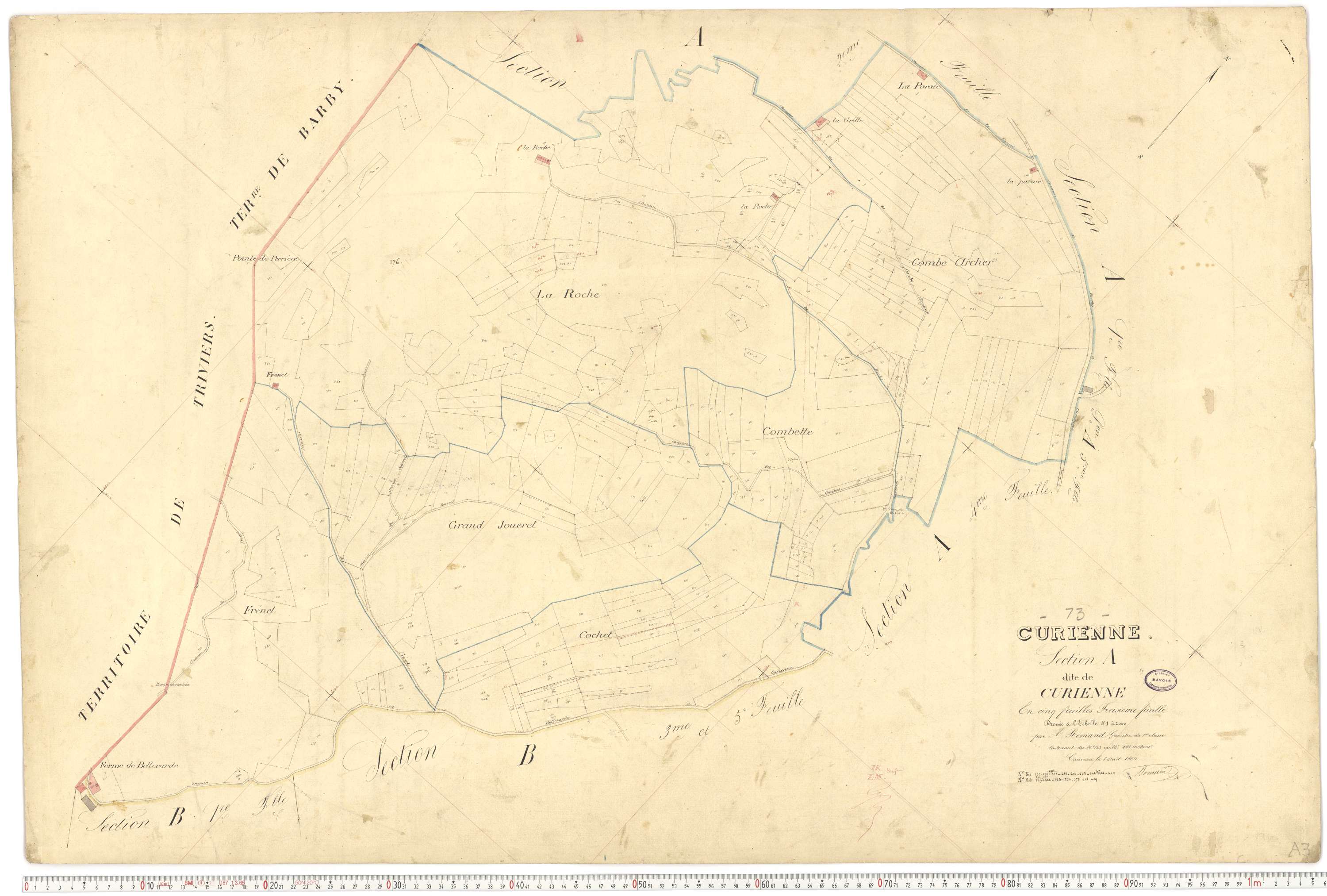 Curienne - Plans cadastraux du premier cadastre français.