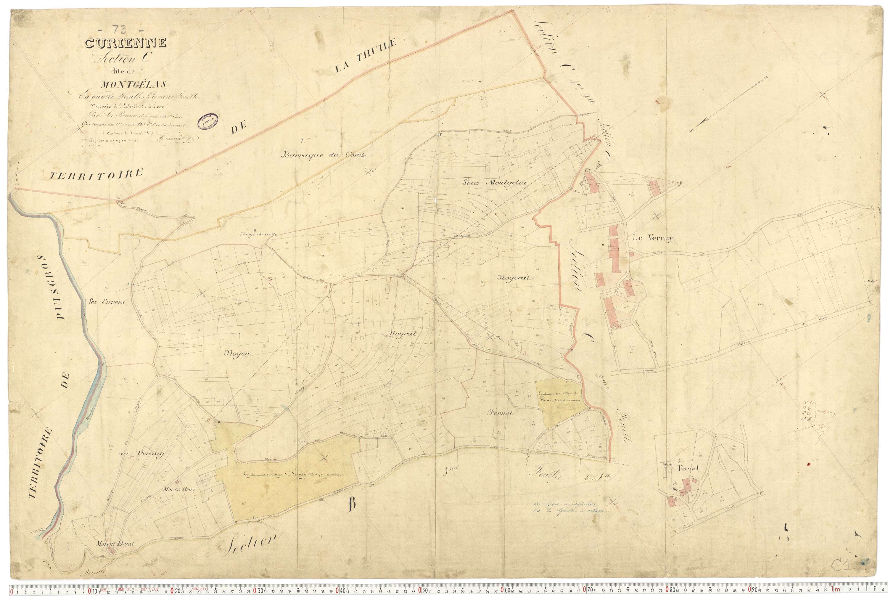Curienne - Plans cadastraux du premier cadastre français.