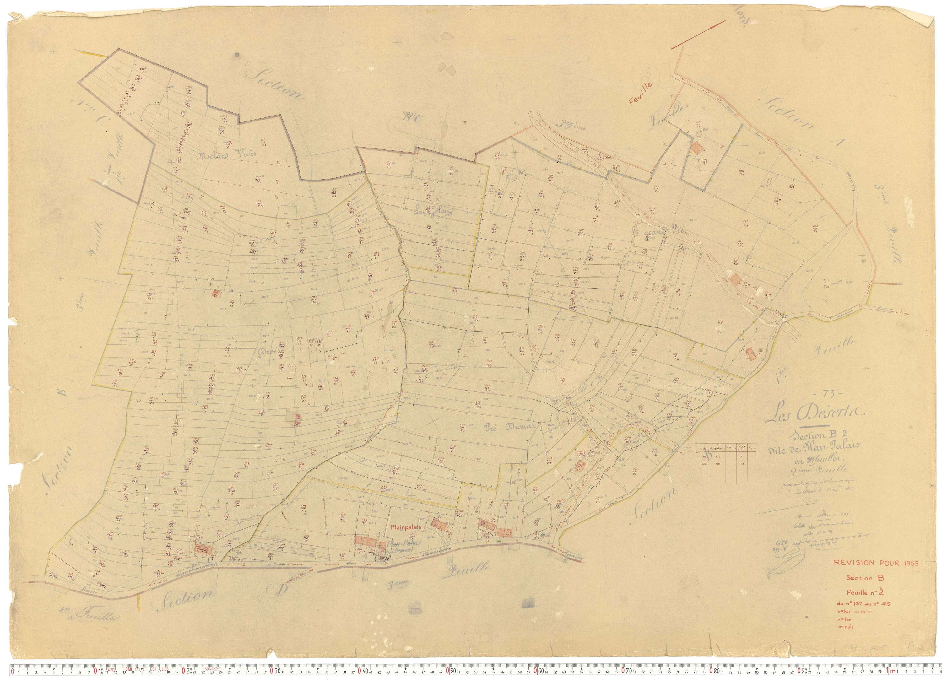 Déserts - Cadastre rénové, version de travail (1955).
