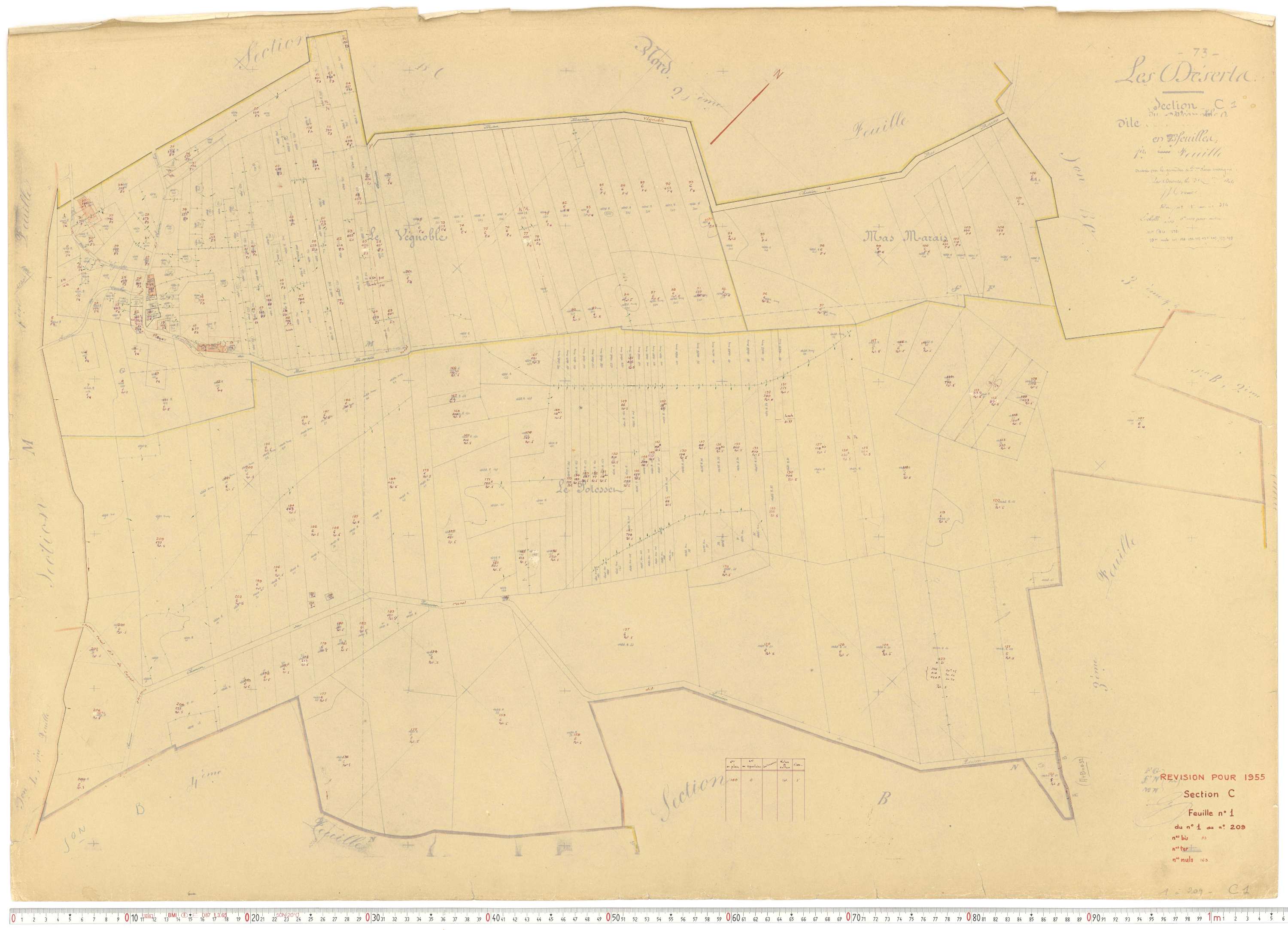 Déserts - Cadastre rénové, version de travail (1955).
