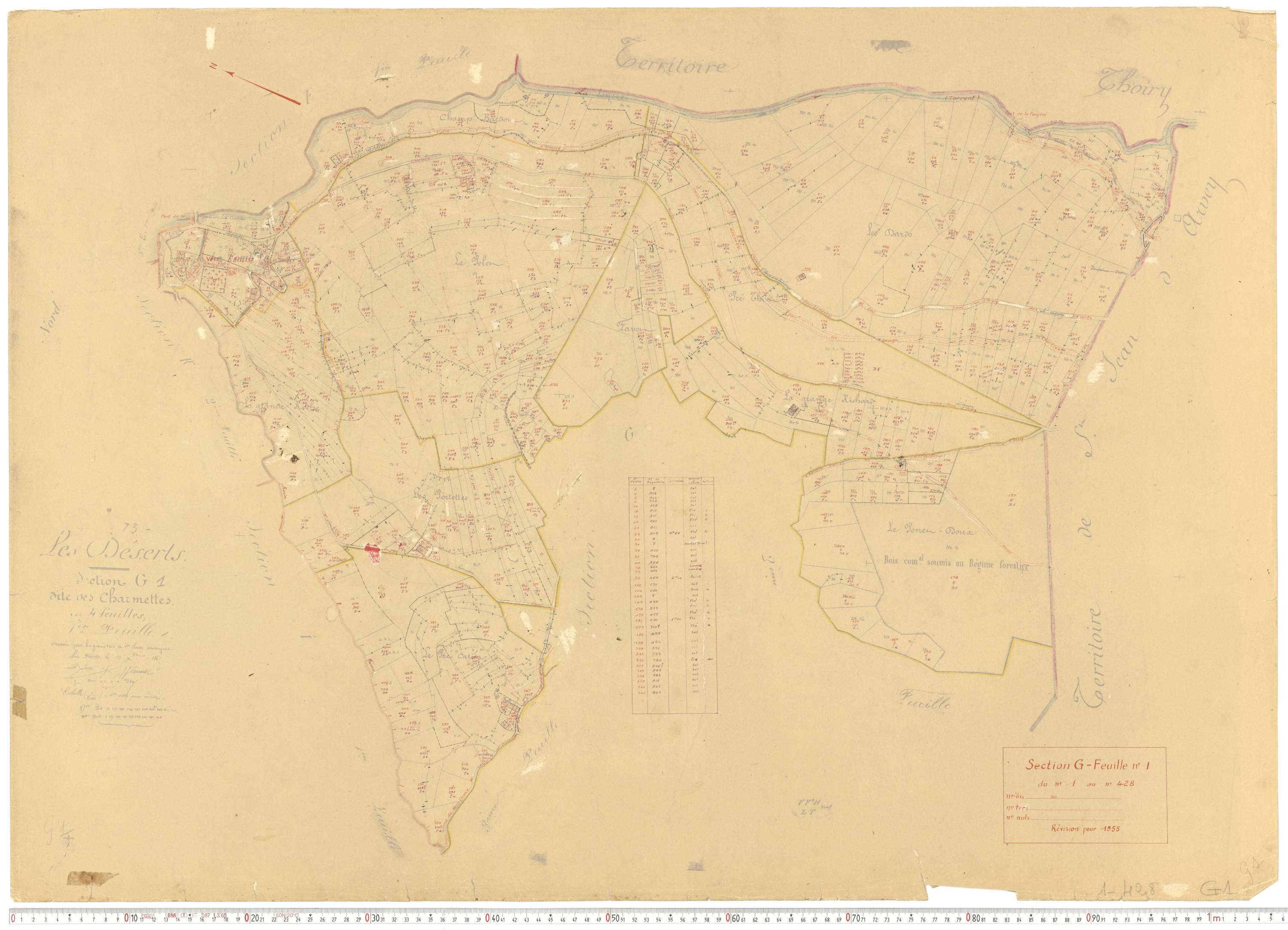 Déserts - Cadastre rénové, version de travail (1955).