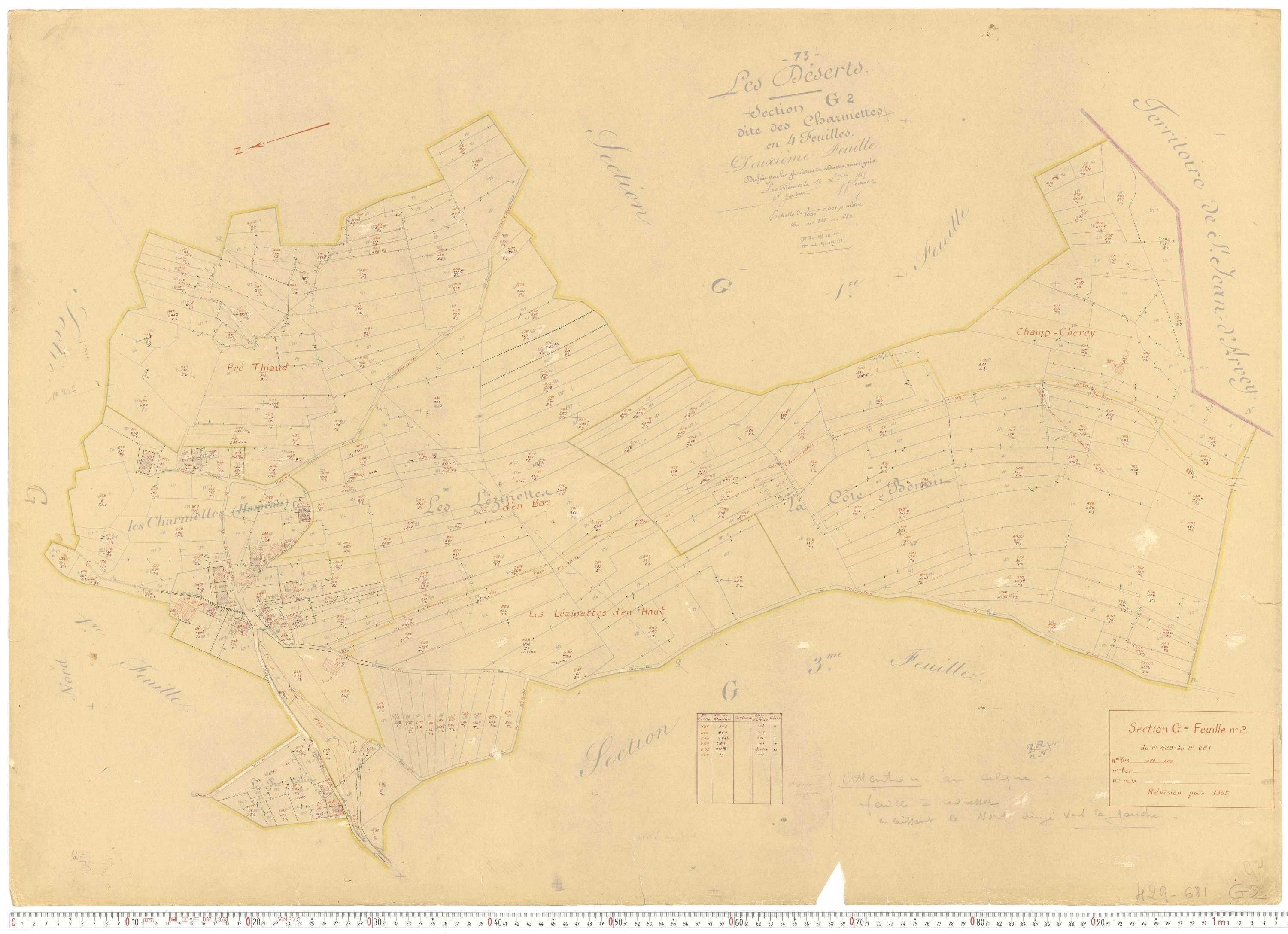 Déserts - Cadastre rénové, version de travail (1955).