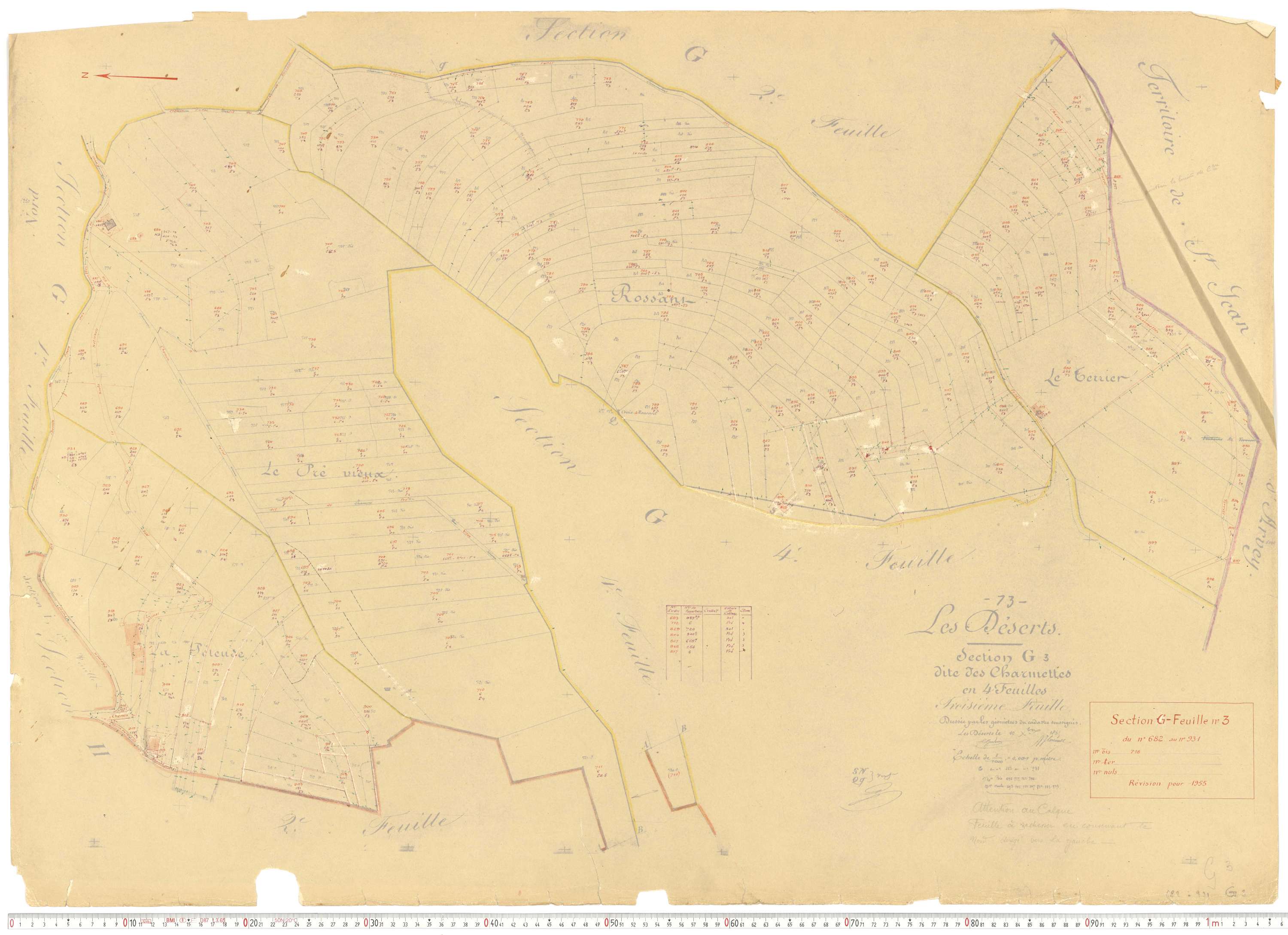 Déserts - Cadastre rénové, version de travail (1955).