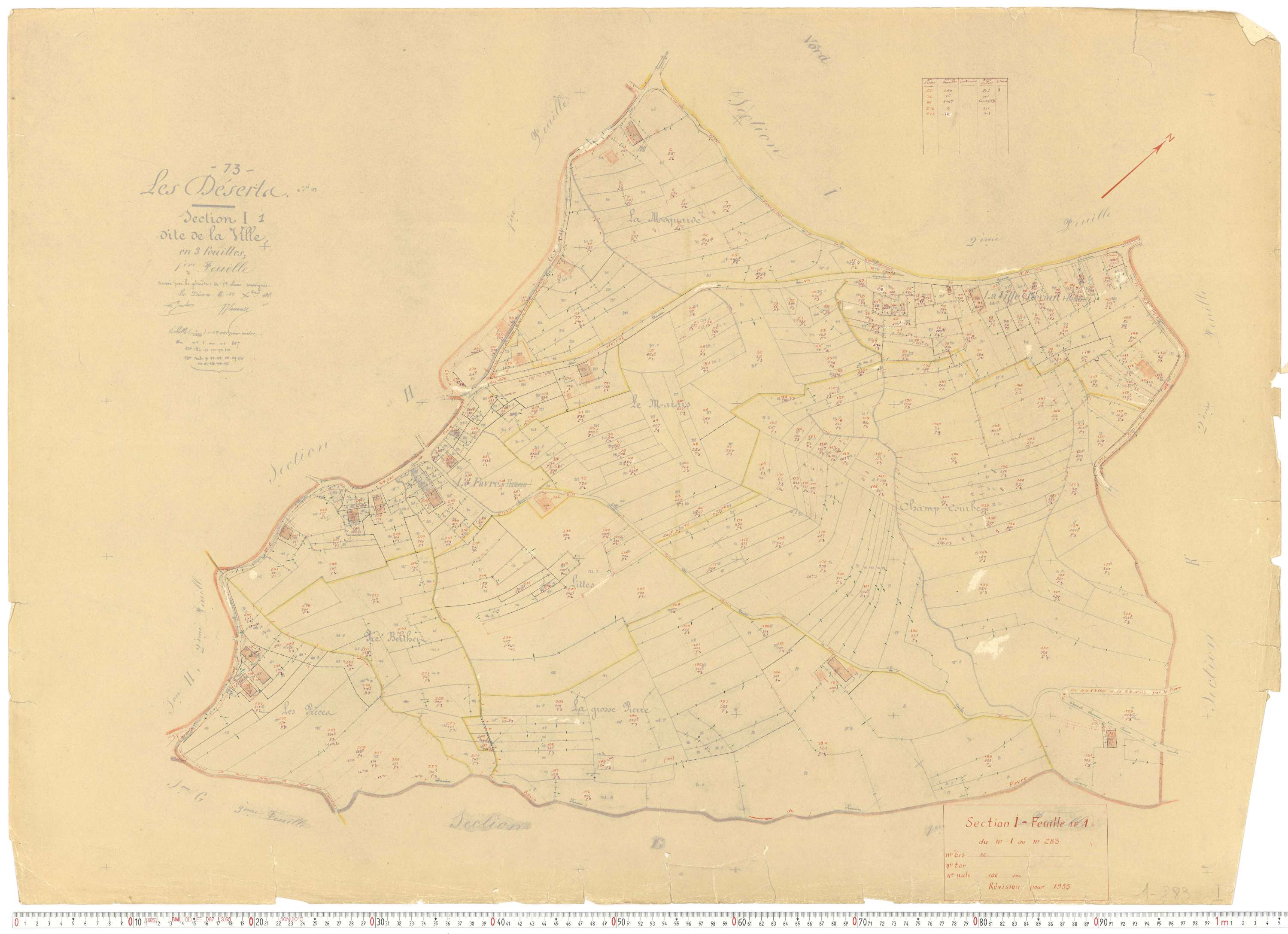 Déserts - Cadastre rénové, version de travail (1955).