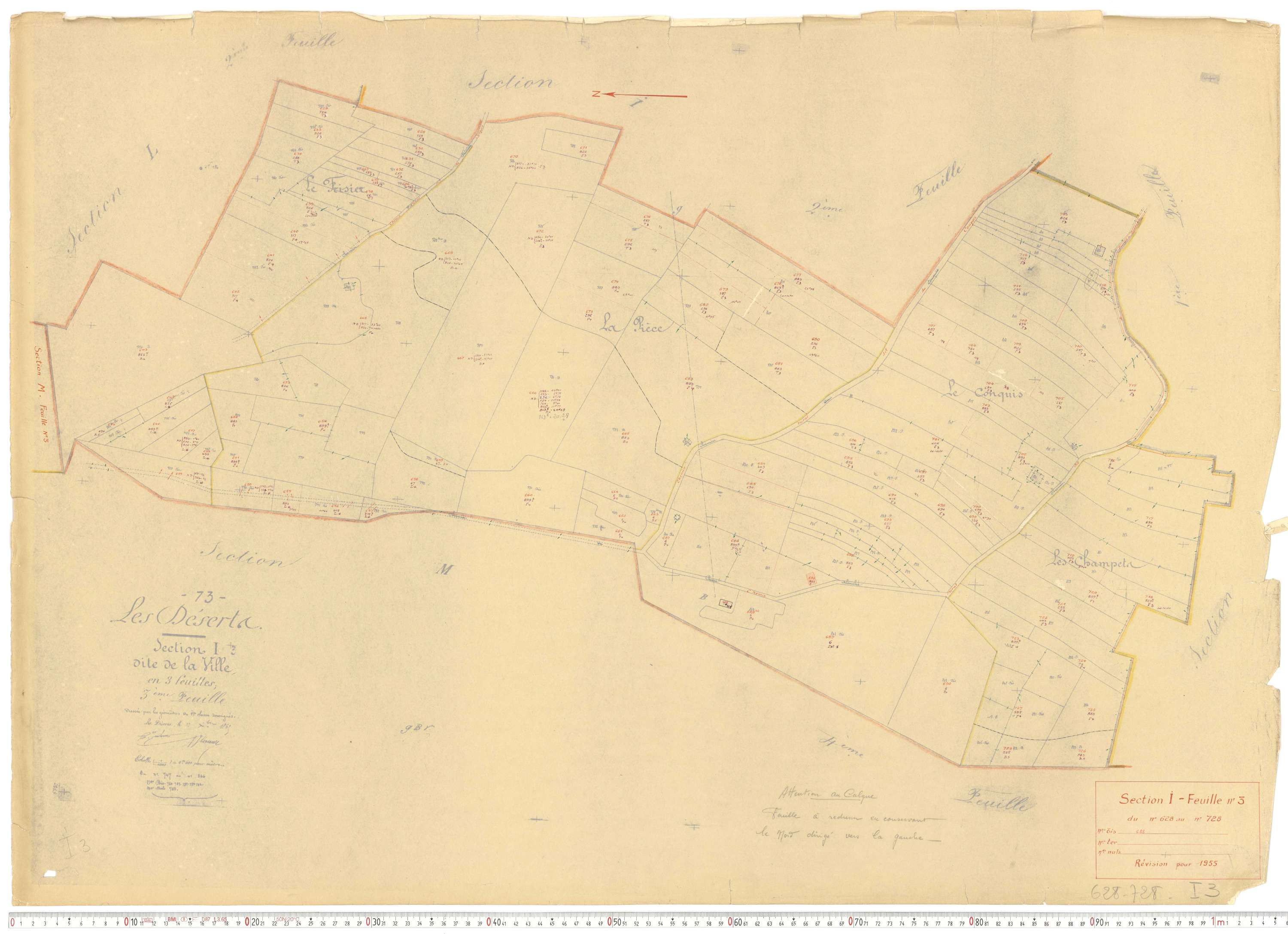 Déserts - Cadastre rénové, version de travail (1955).