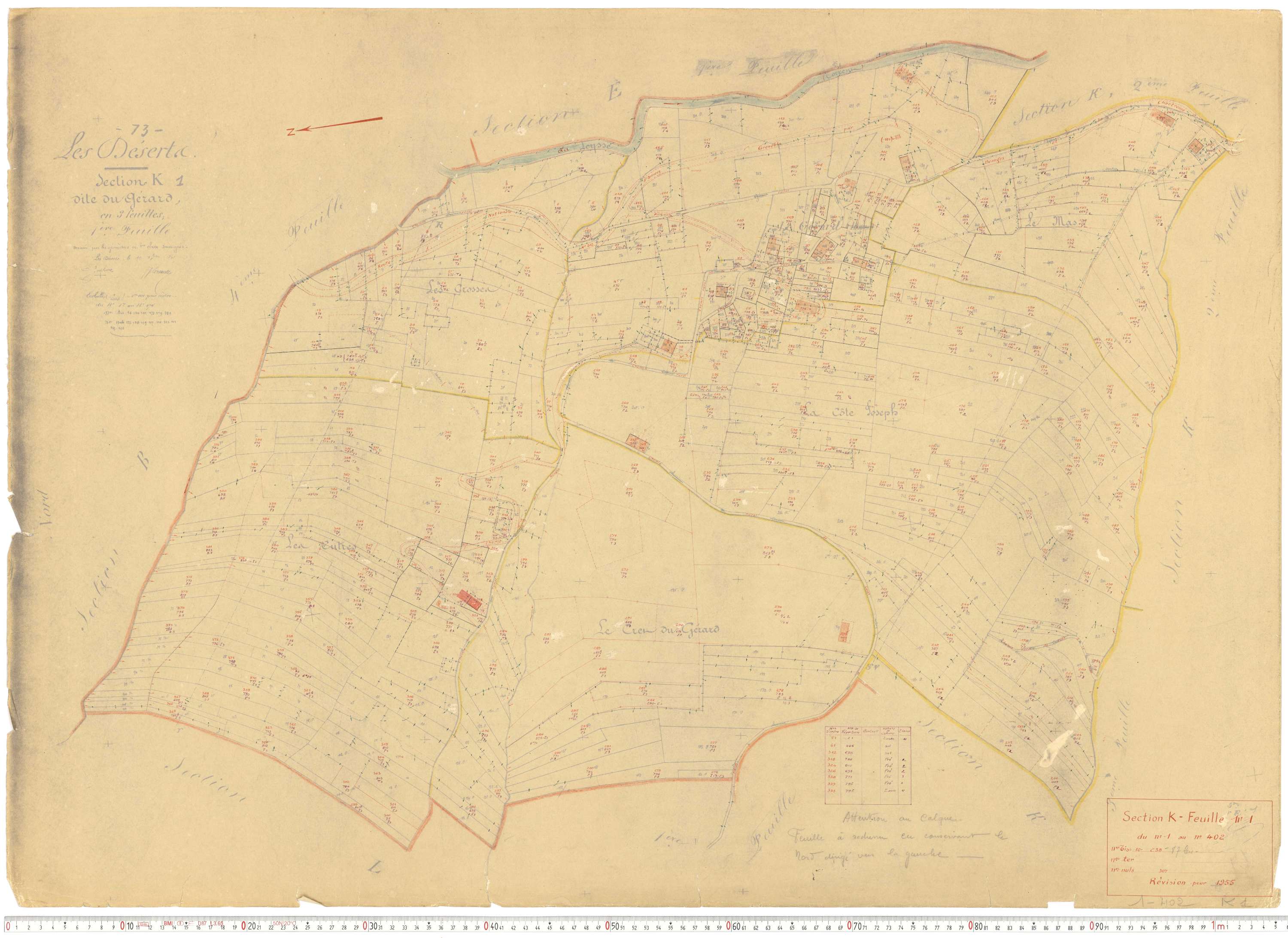 Déserts - Cadastre rénové, version de travail (1955).