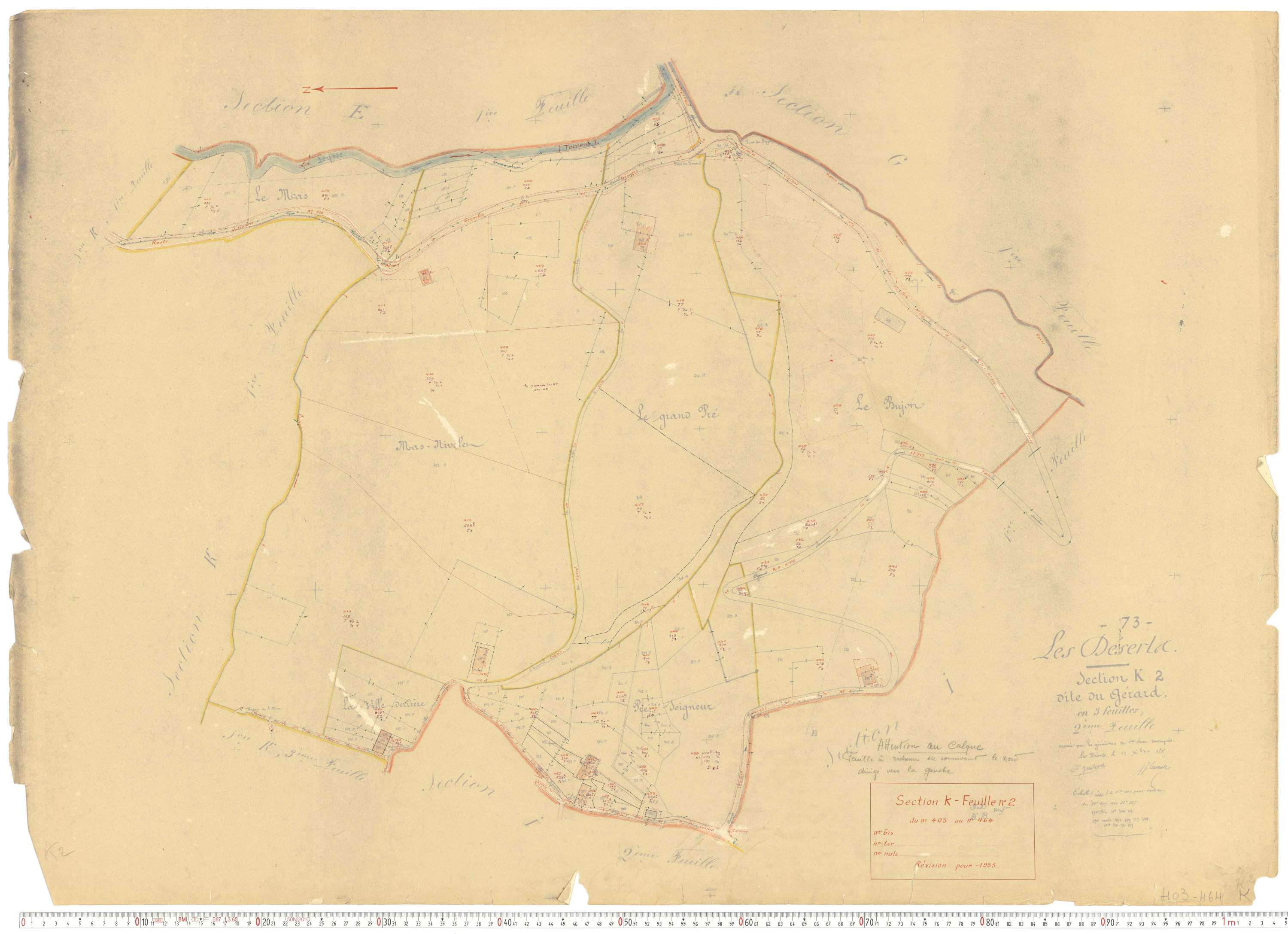 Déserts - Cadastre rénové, version de travail (1955).