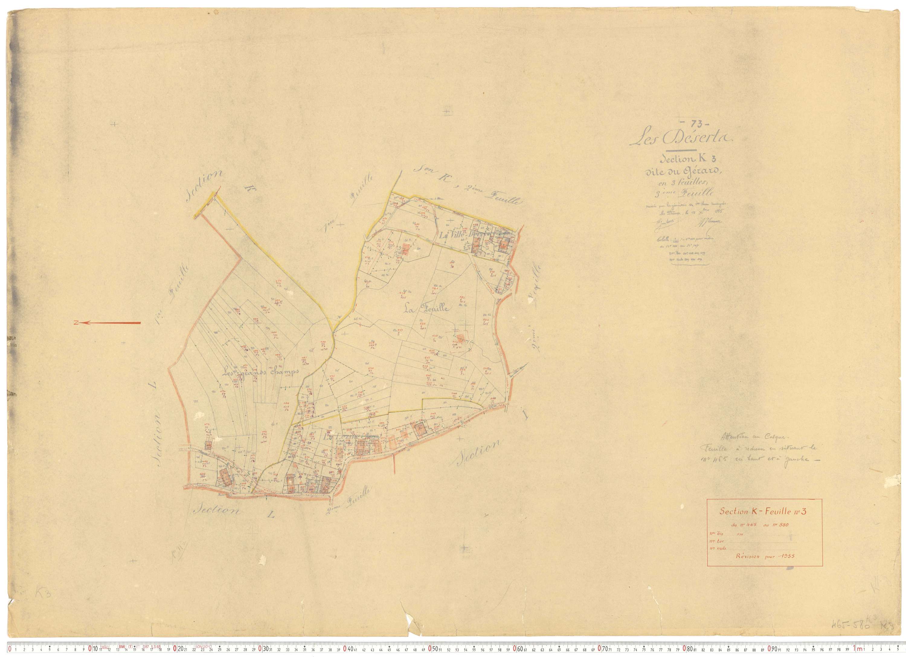 Déserts - Cadastre rénové, version de travail (1955).