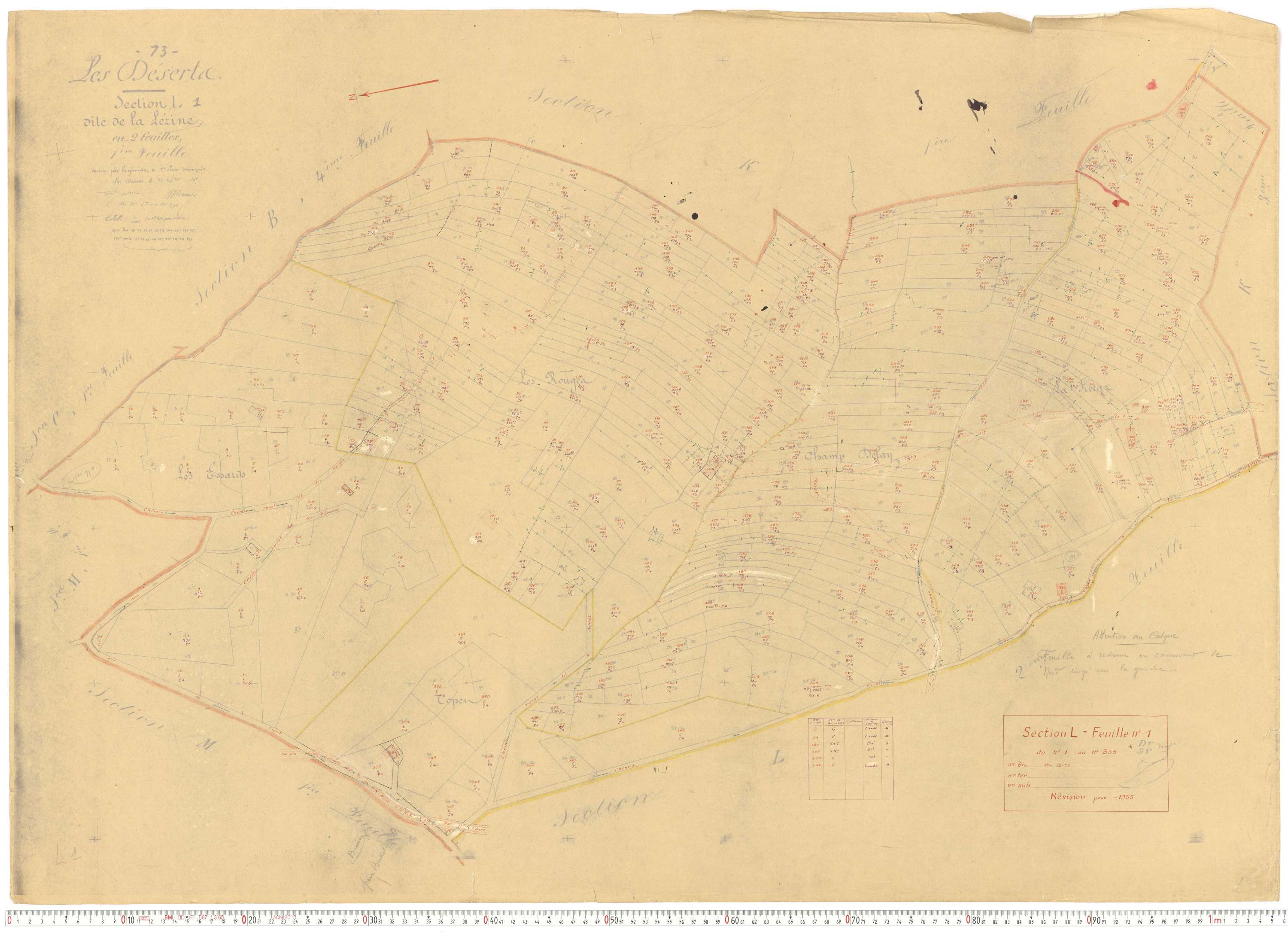 Déserts - Cadastre rénové, version de travail (1955).