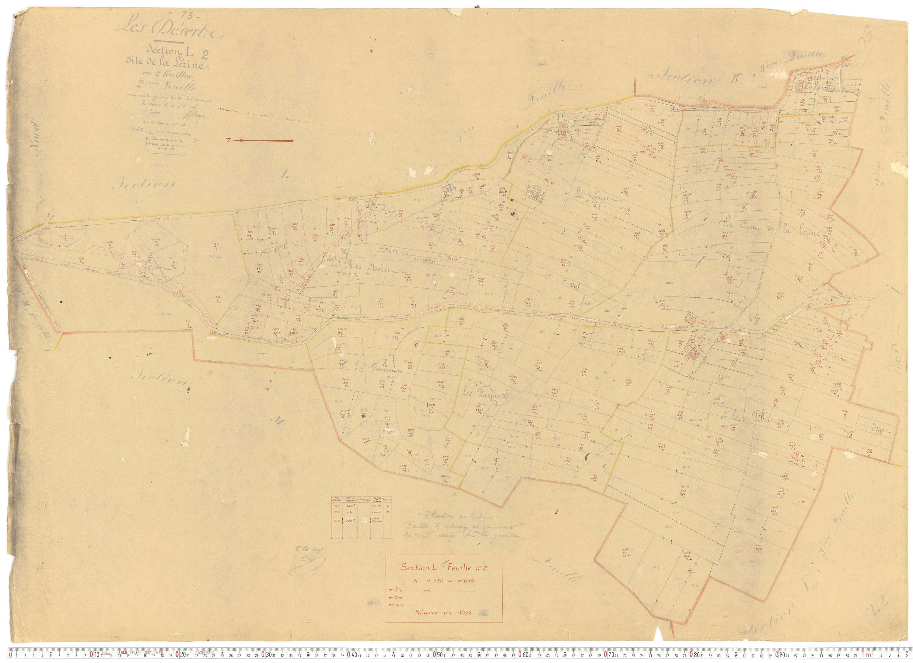 Déserts - Cadastre rénové, version de travail (1955).