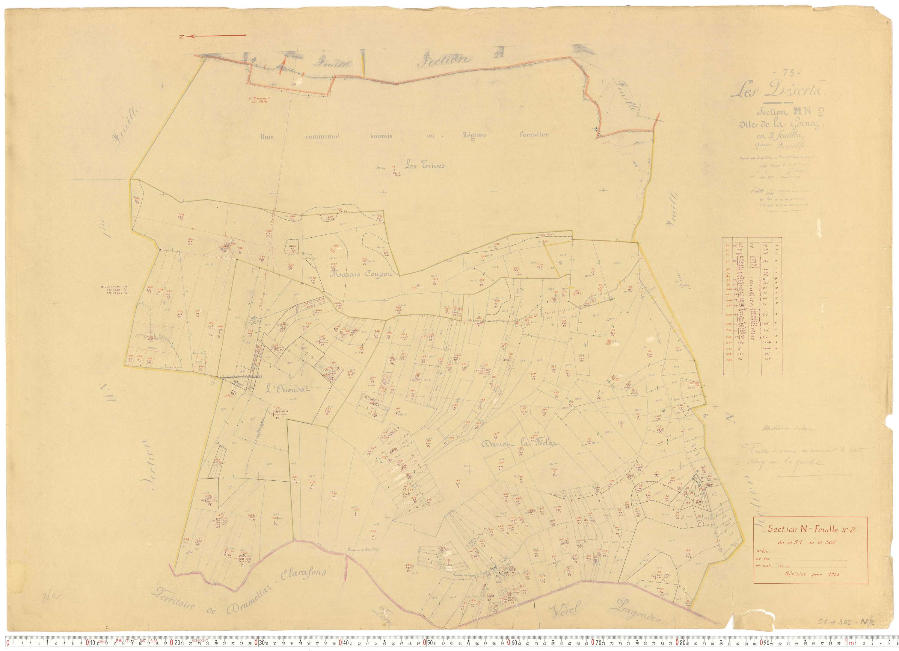 Déserts - Cadastre rénové, version de travail (1955).