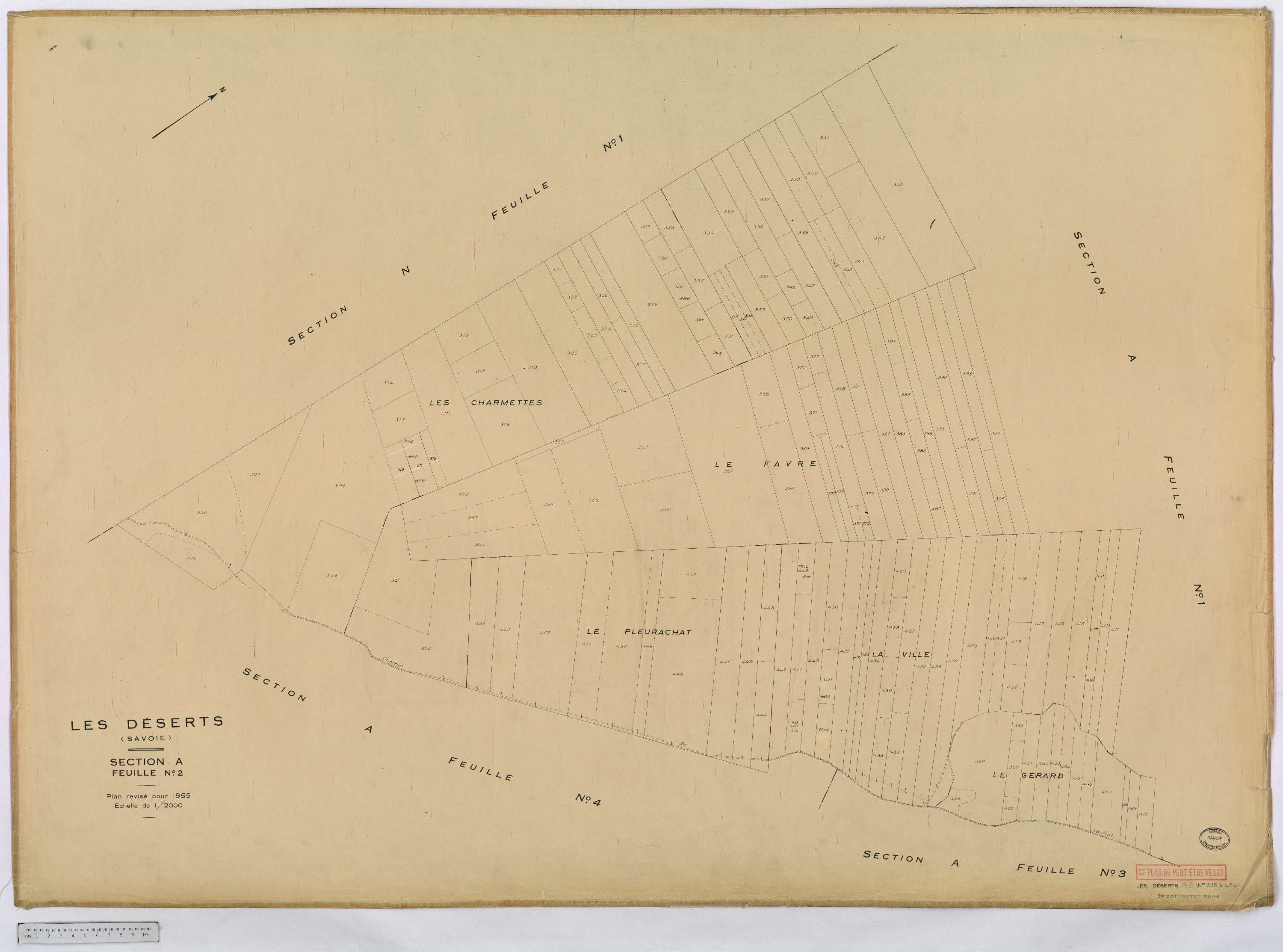 Déserts - Cadastre rénové, version définitive (1955).
