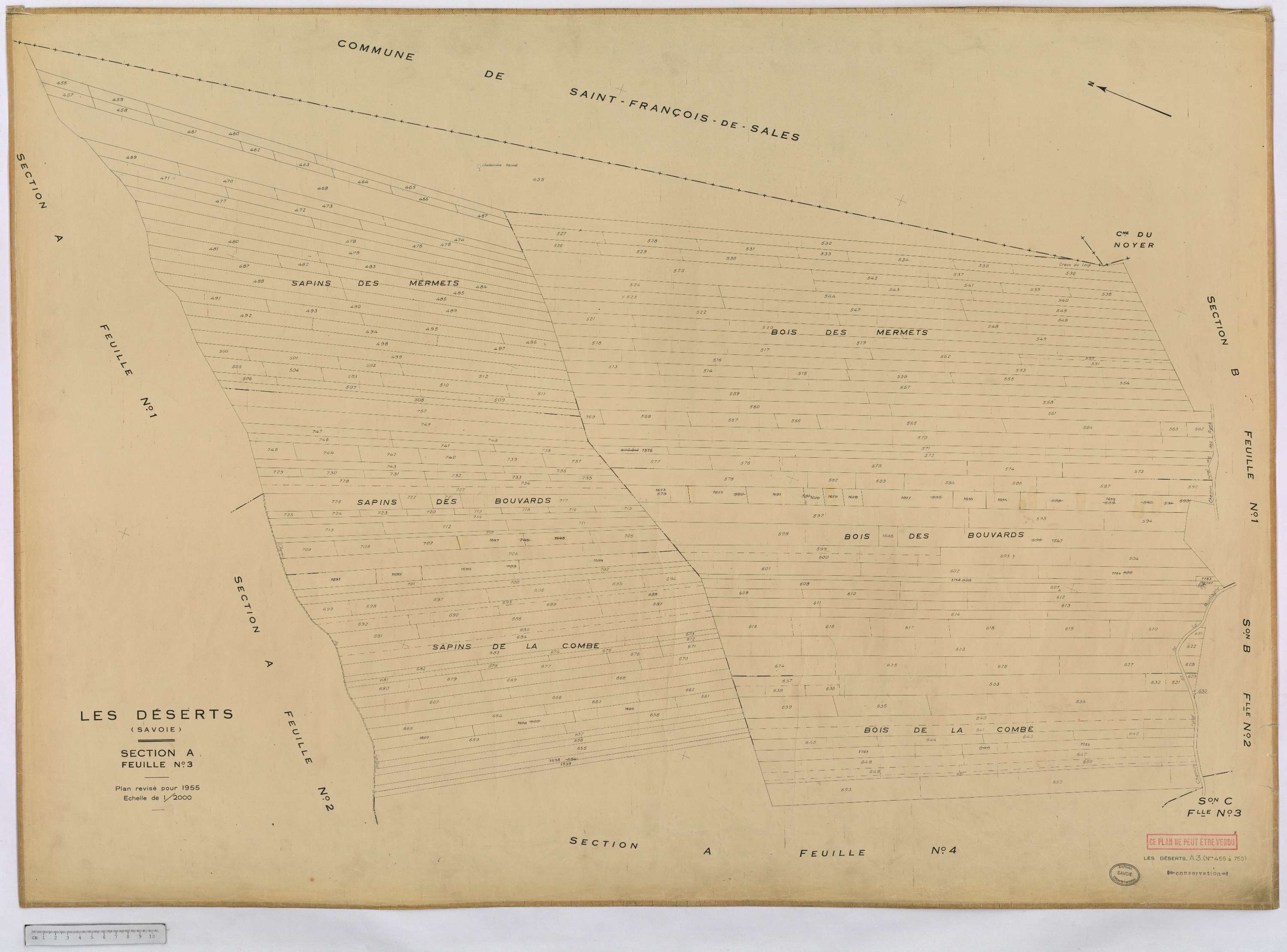 Déserts - Cadastre rénové, version définitive (1955).