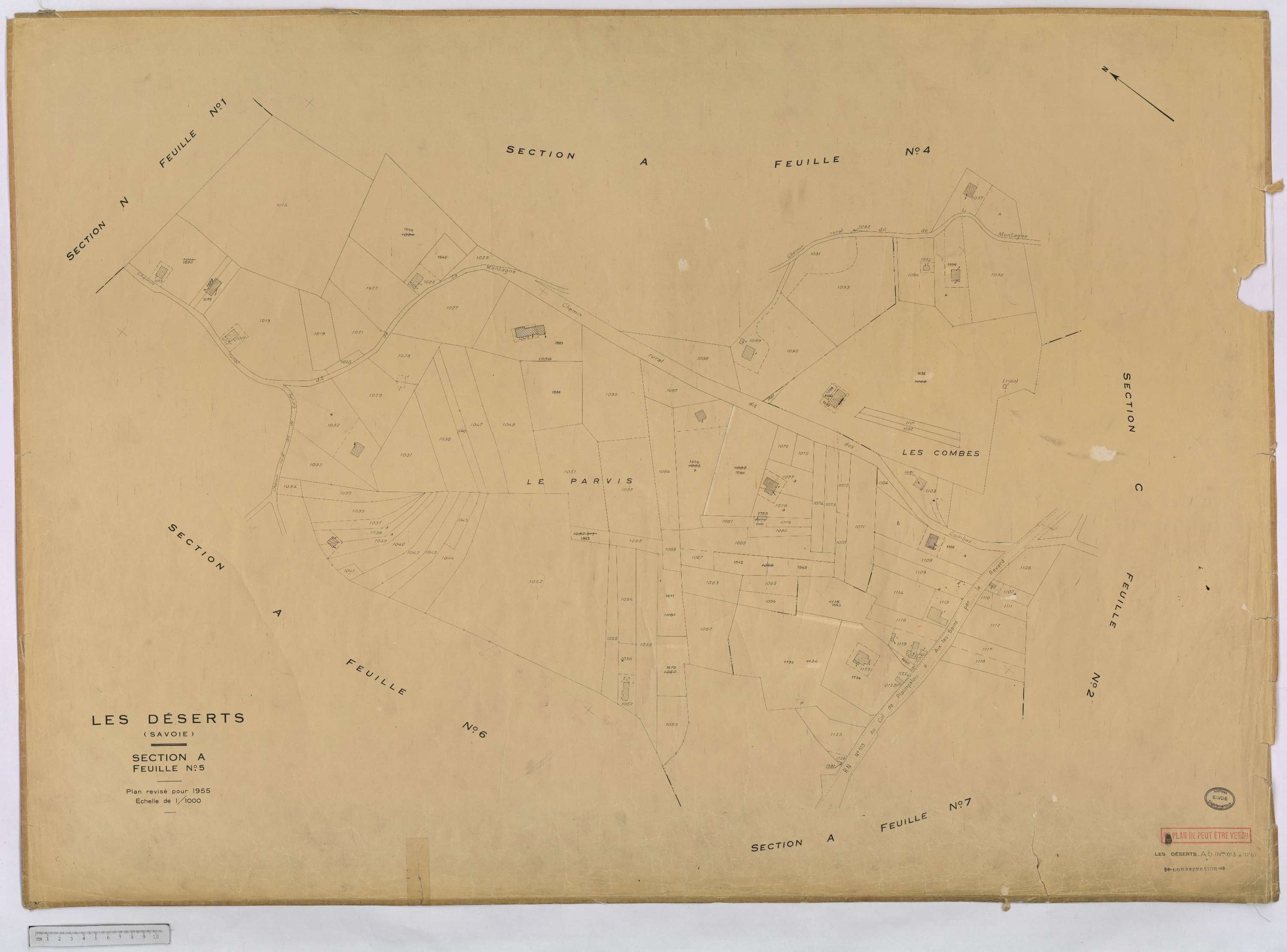 Déserts - Cadastre rénové, version définitive (1955).