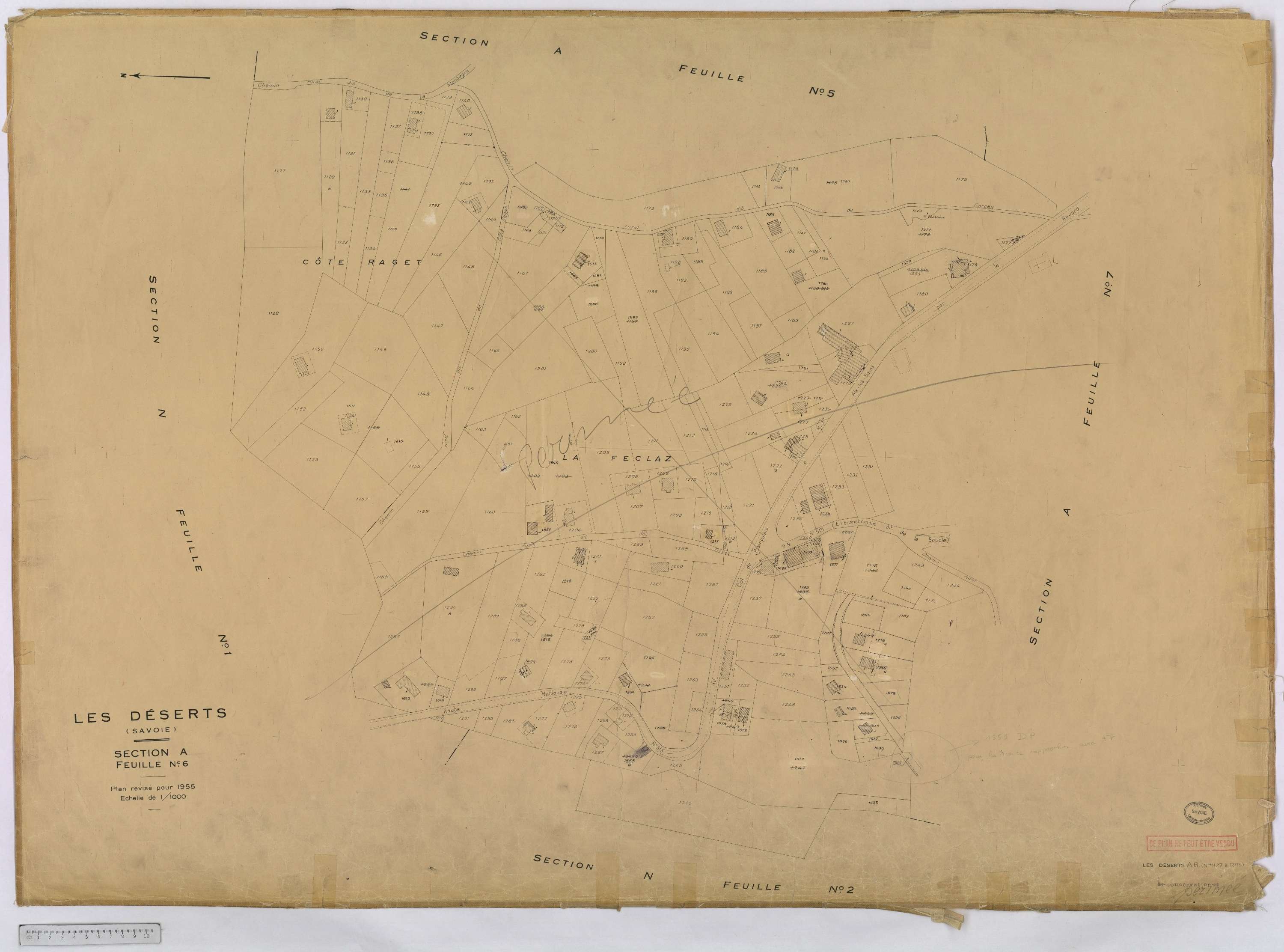 Déserts - Cadastre rénové, version définitive (1955).