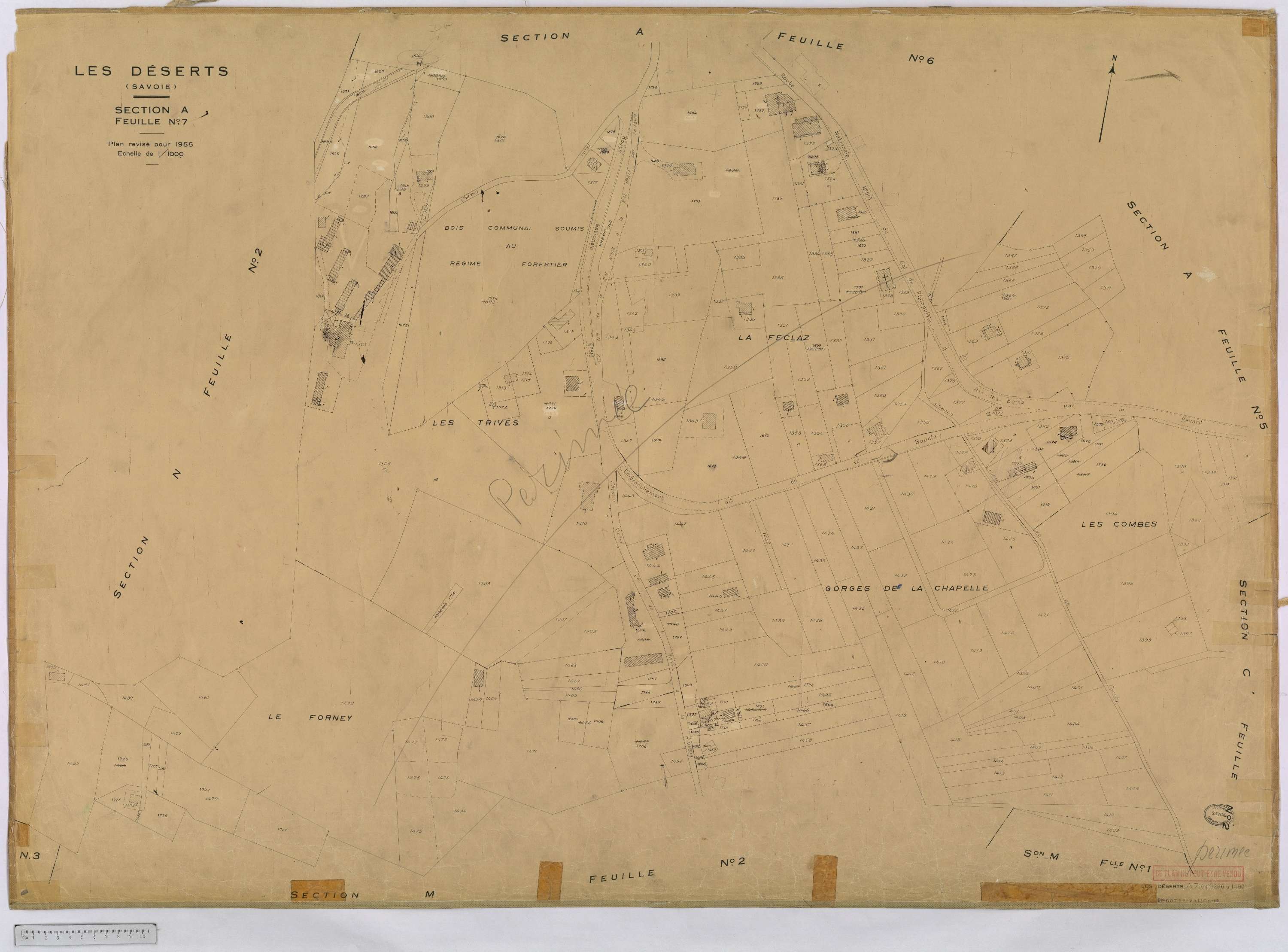 Déserts - Cadastre rénové, version définitive (1955).