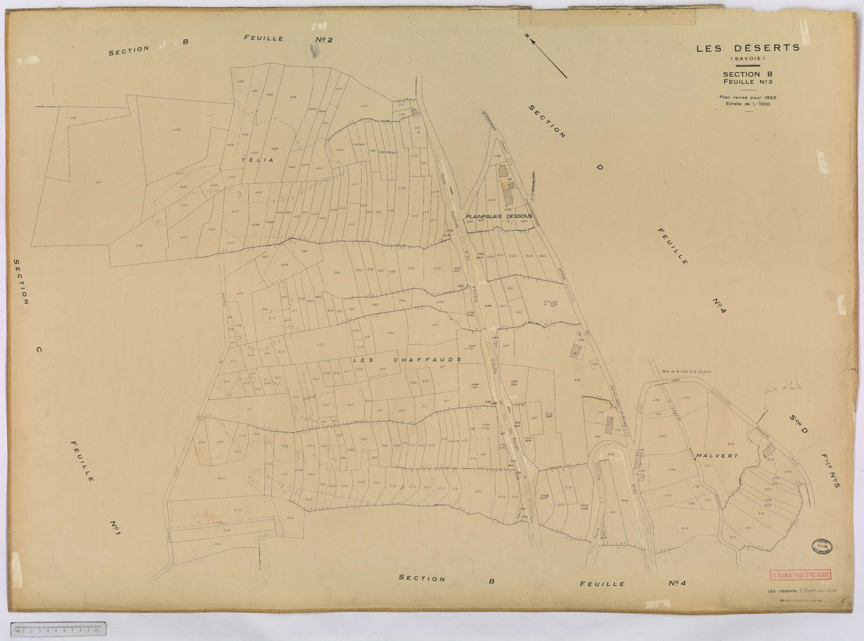 Déserts - Cadastre rénové, version définitive (1955).