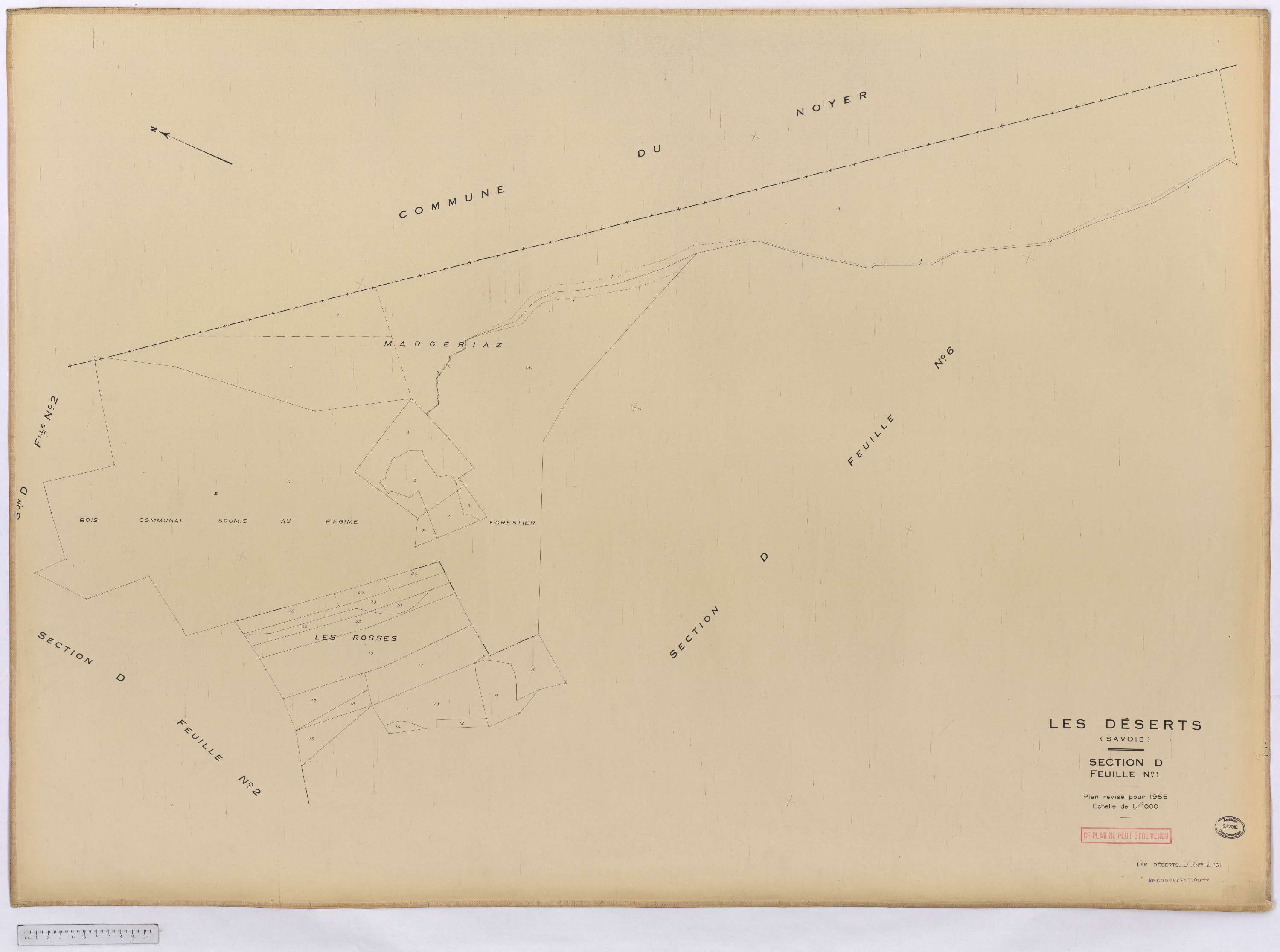Déserts - Cadastre rénové, version définitive (1955).
