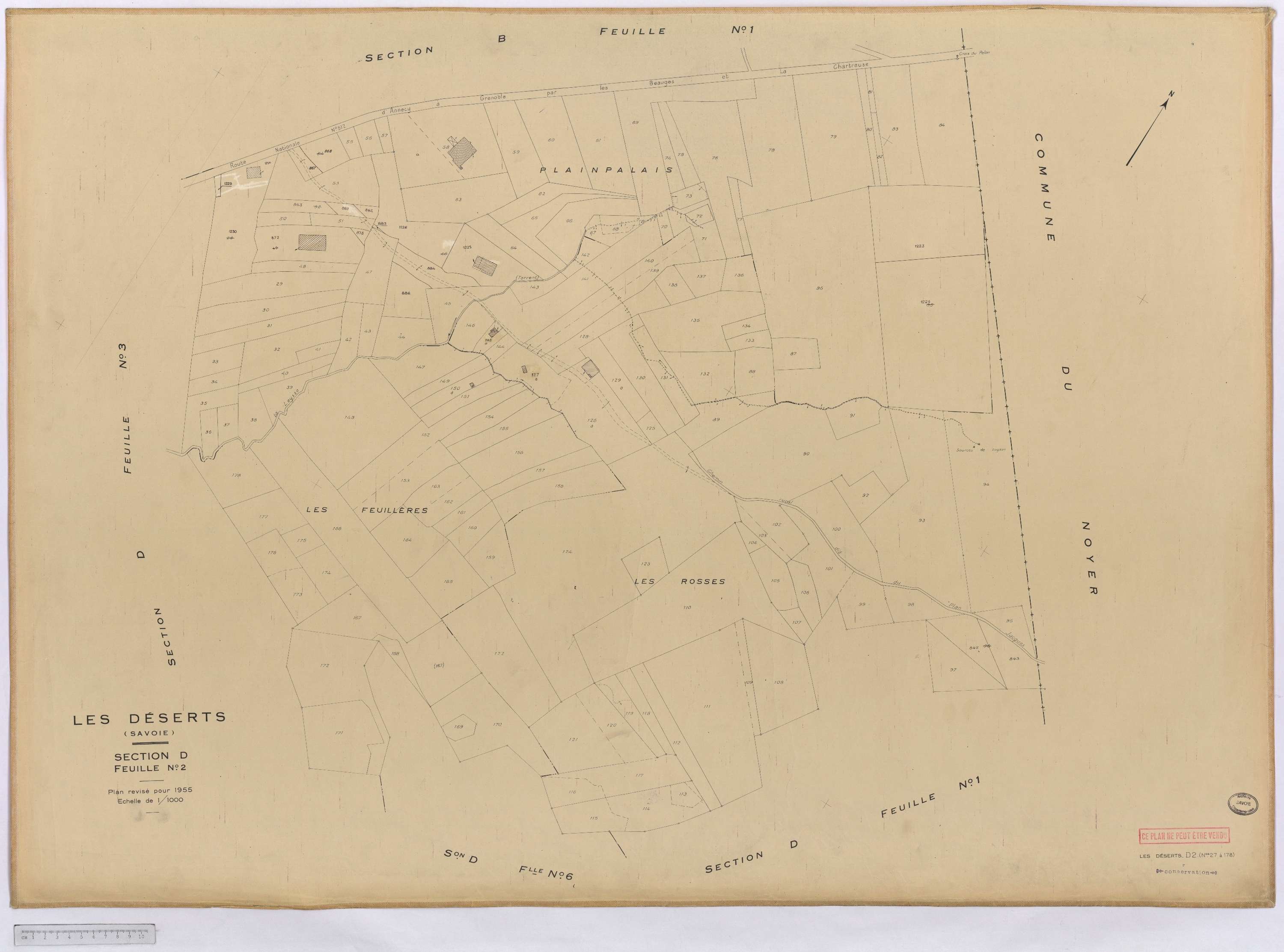 Déserts - Cadastre rénové, version définitive (1955).