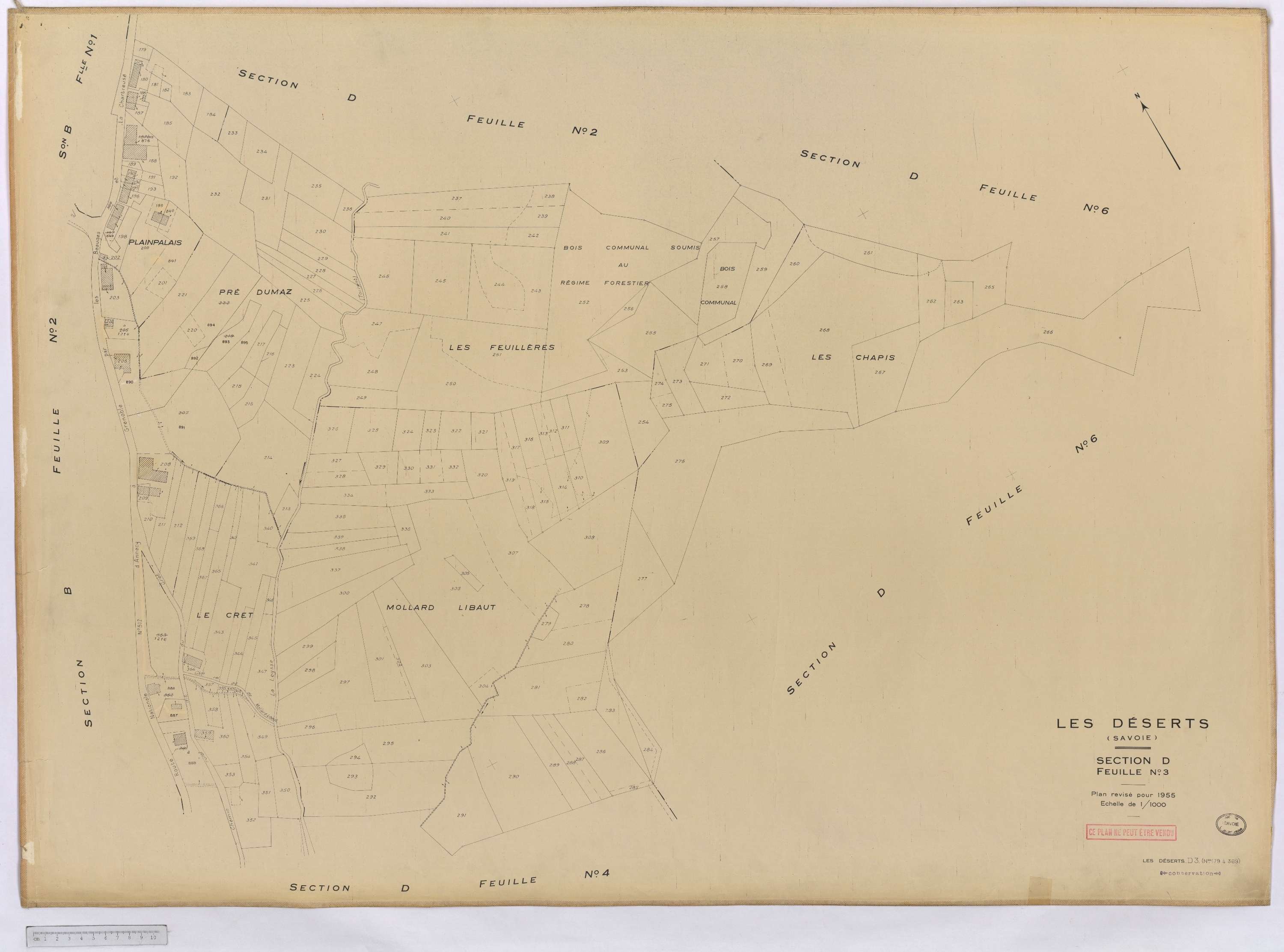 Déserts - Cadastre rénové, version définitive (1955).