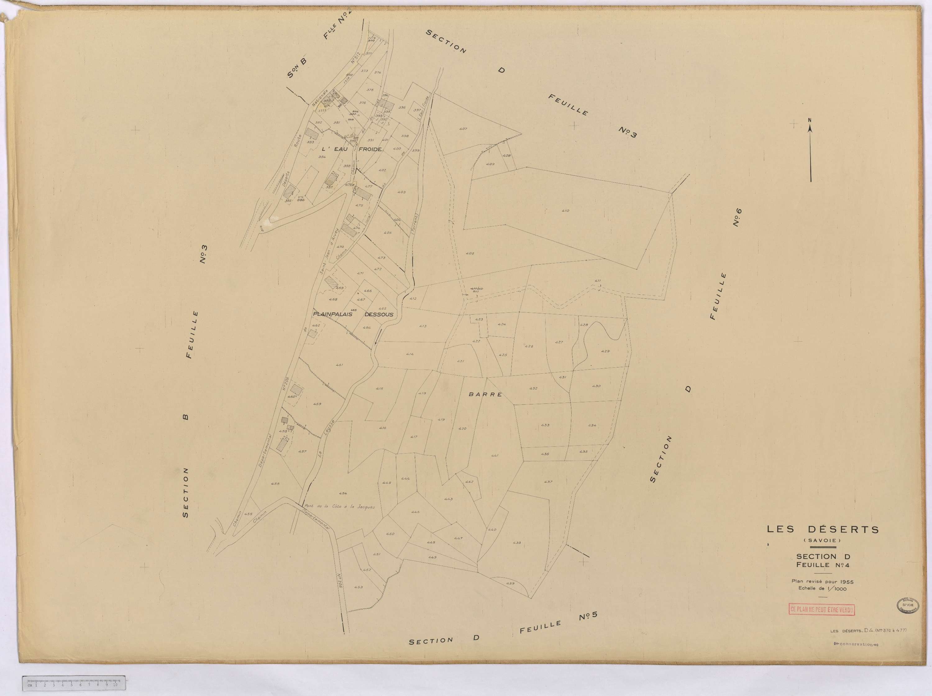 Déserts - Cadastre rénové, version définitive (1955).