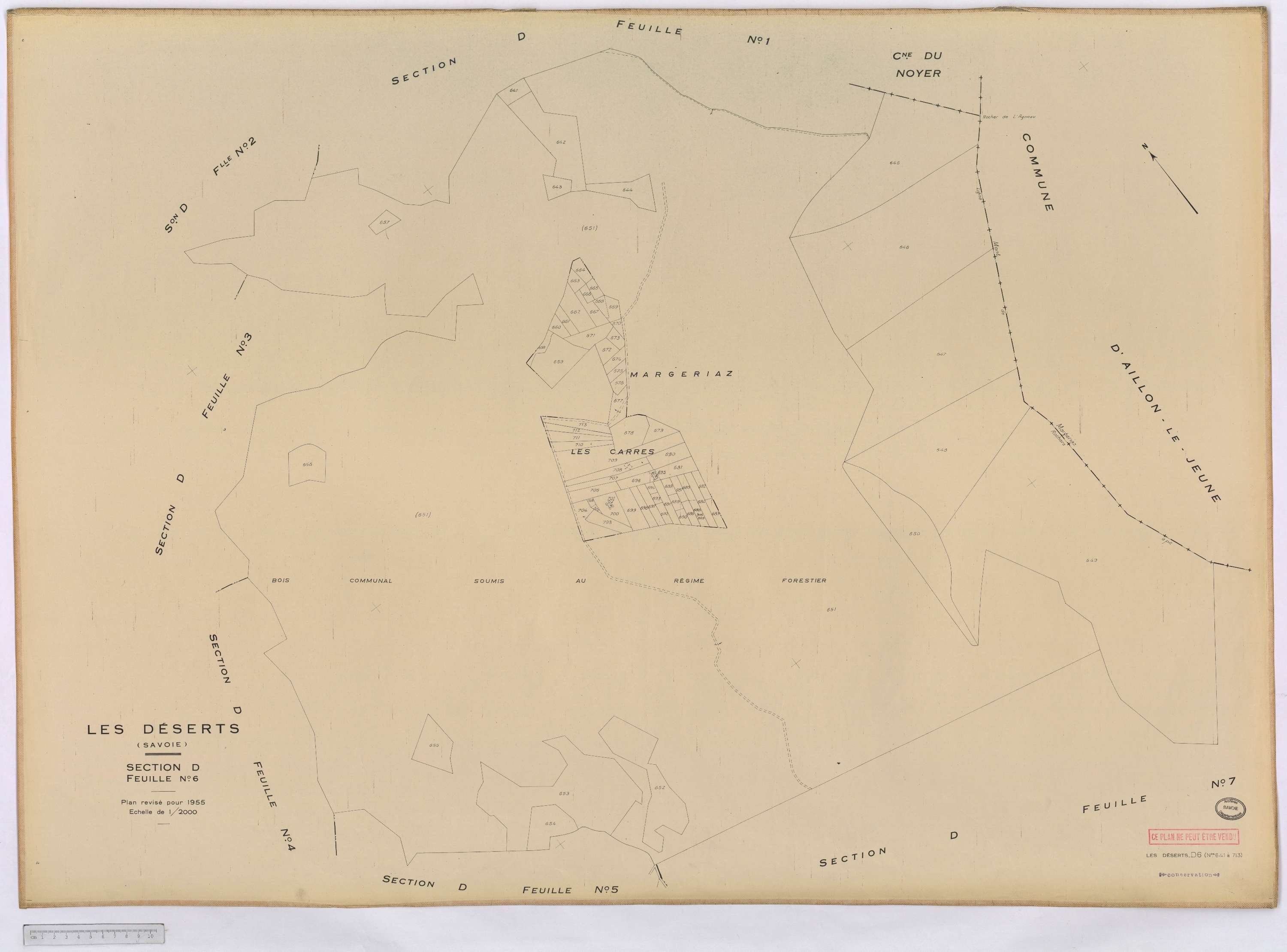 Déserts - Cadastre rénové, version définitive (1955).