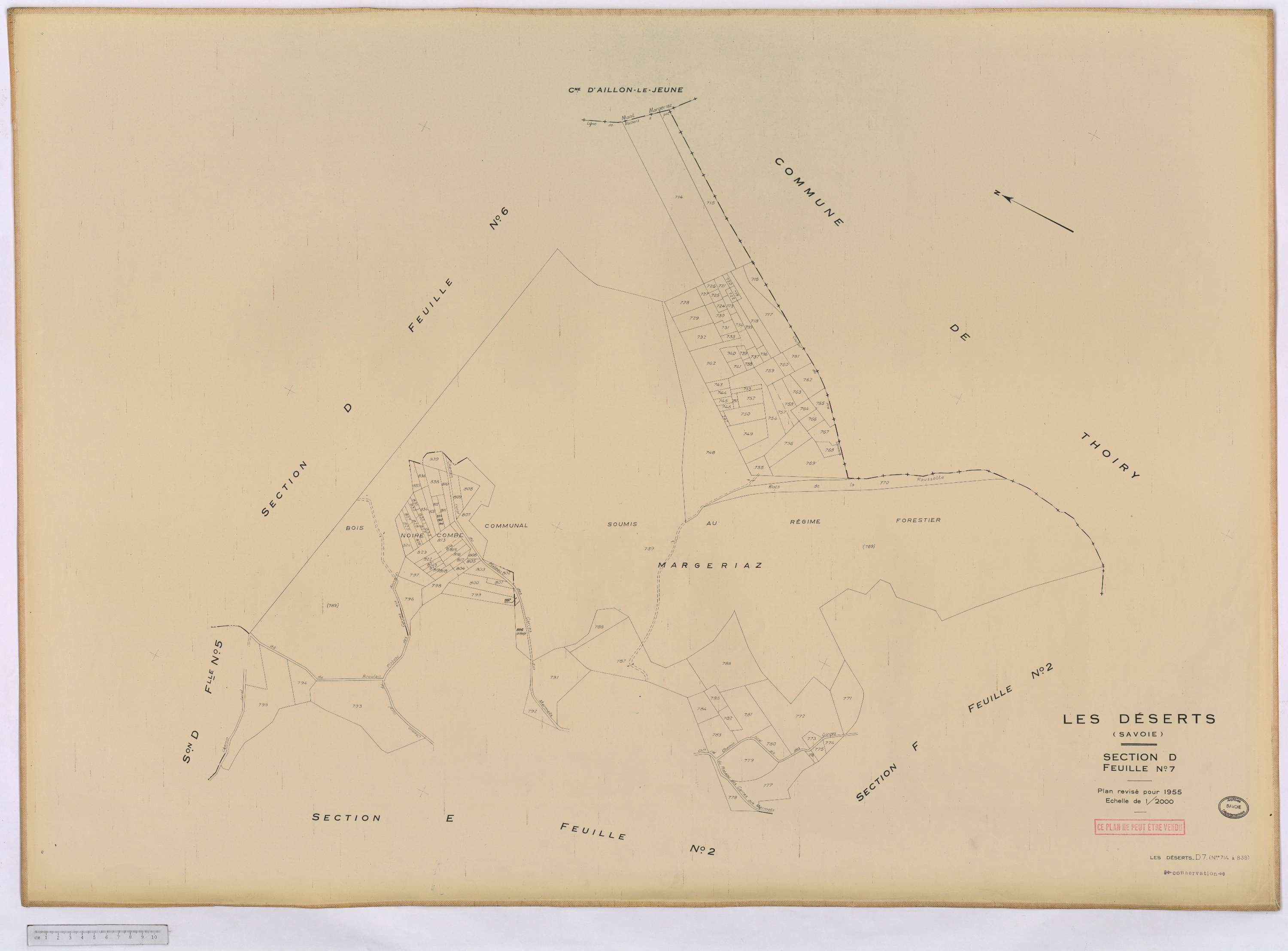 Déserts - Cadastre rénové, version définitive (1955).