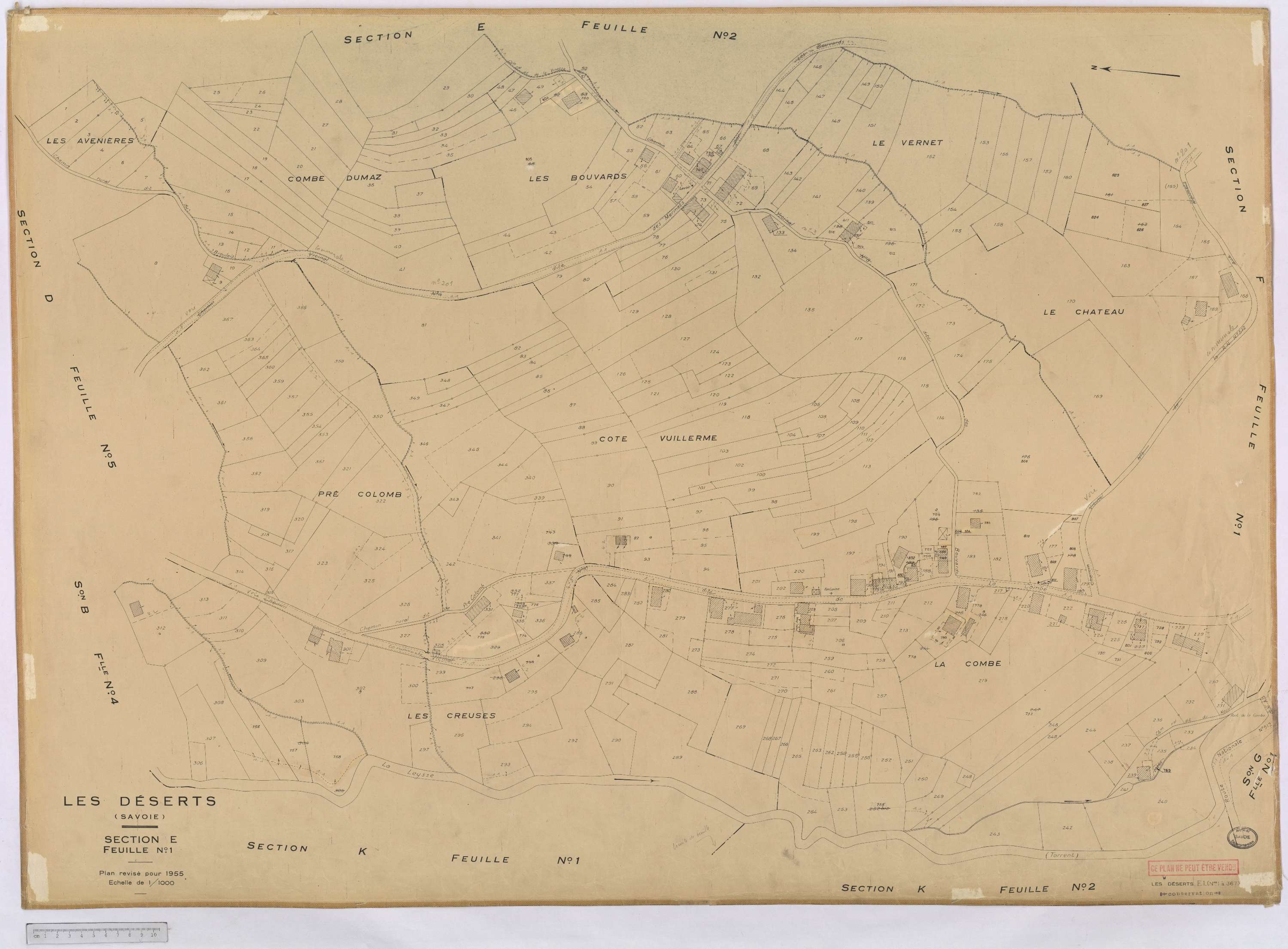 Déserts - Cadastre rénové, version définitive (1955).