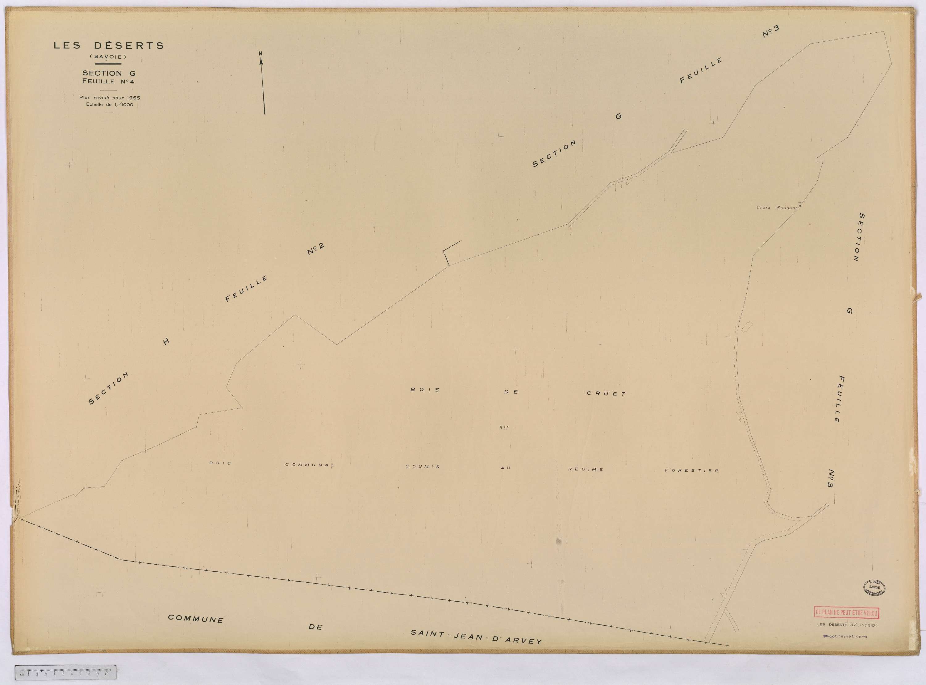 Déserts - Cadastre rénové, version définitive (1955).