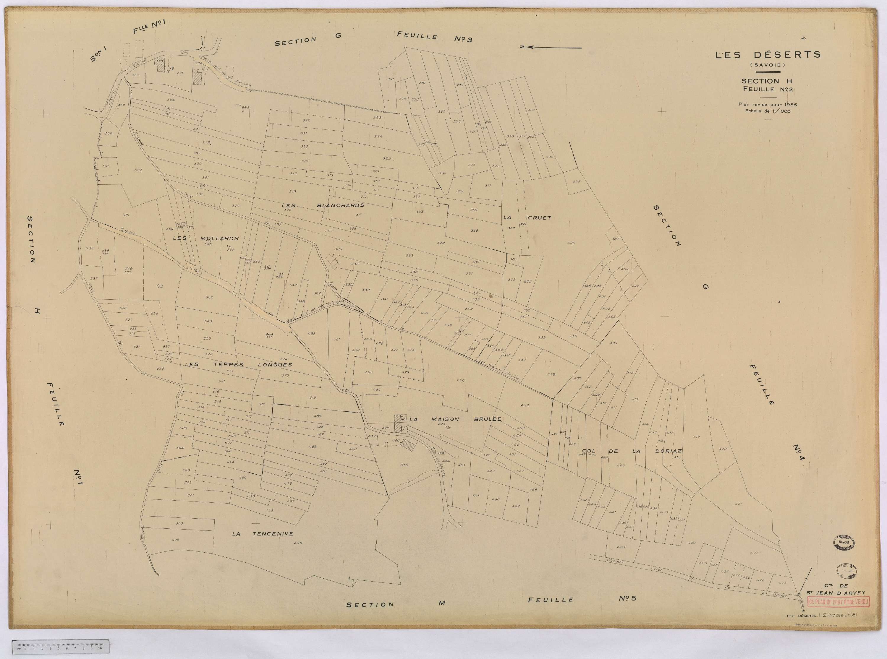 Déserts - Cadastre rénové, version définitive (1955).