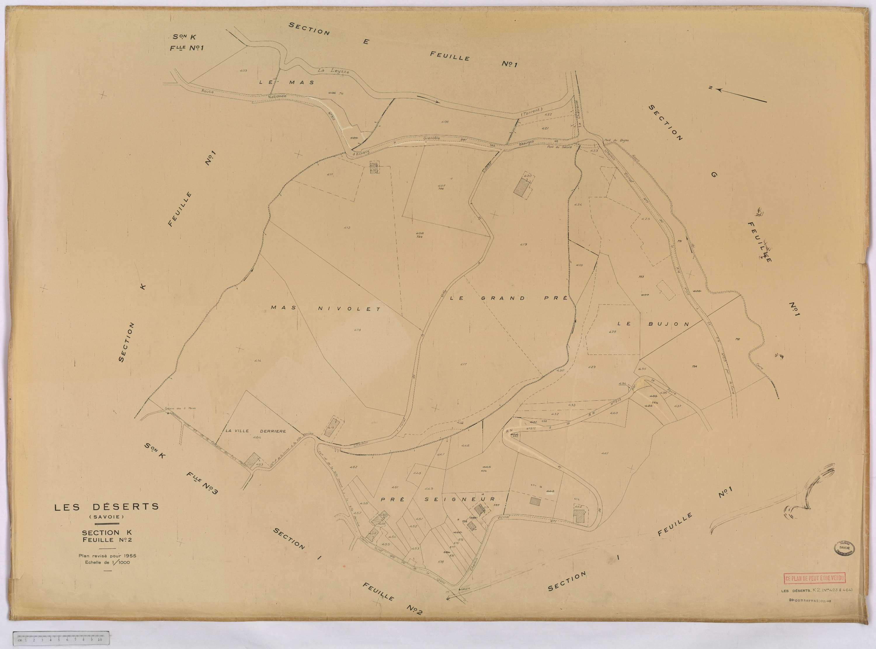 Déserts - Cadastre rénové, version définitive (1955).