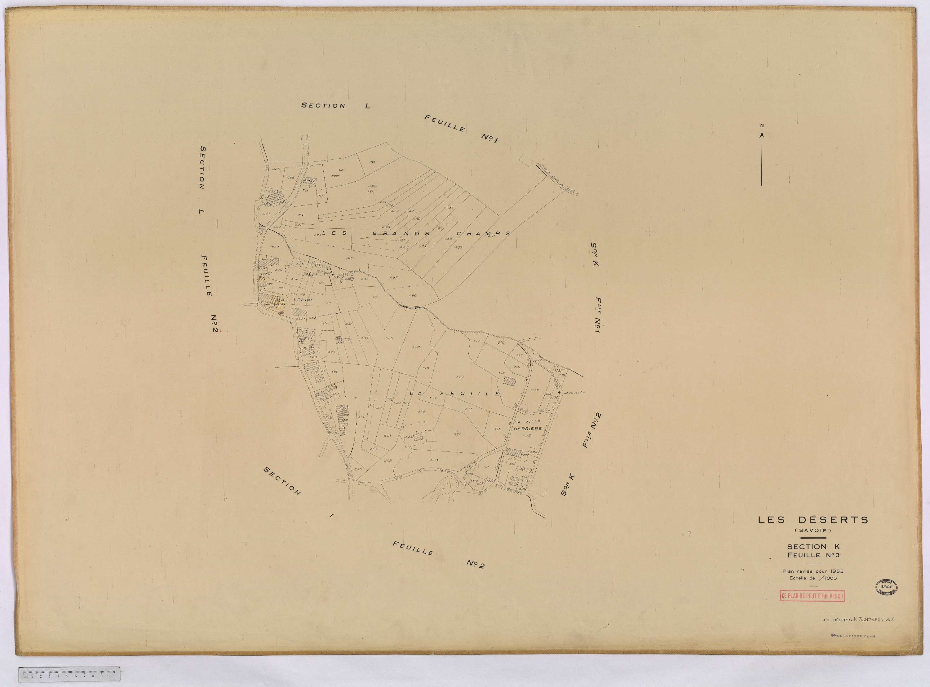 Déserts - Cadastre rénové, version définitive (1955).