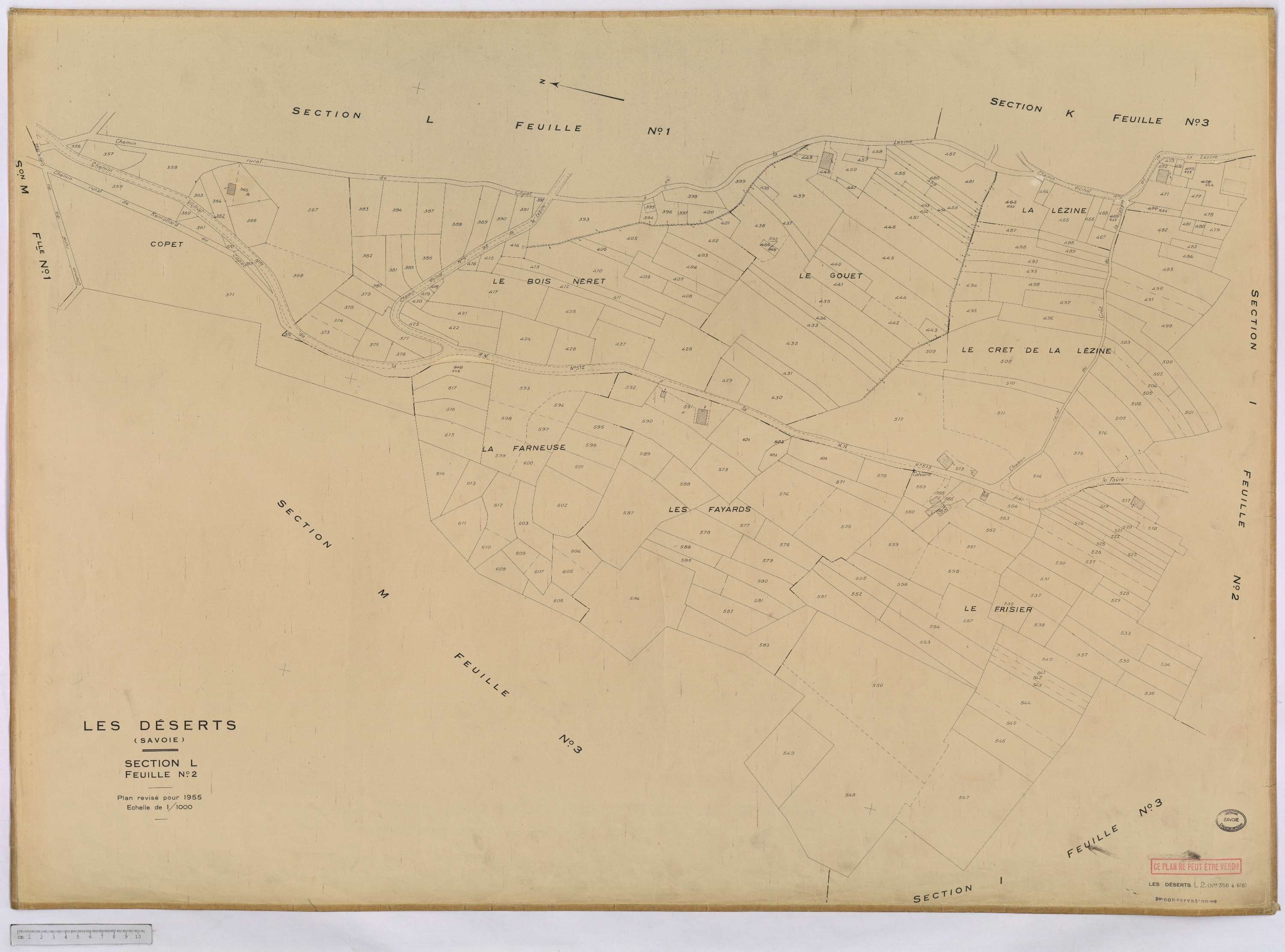 Déserts - Cadastre rénové, version définitive (1955).