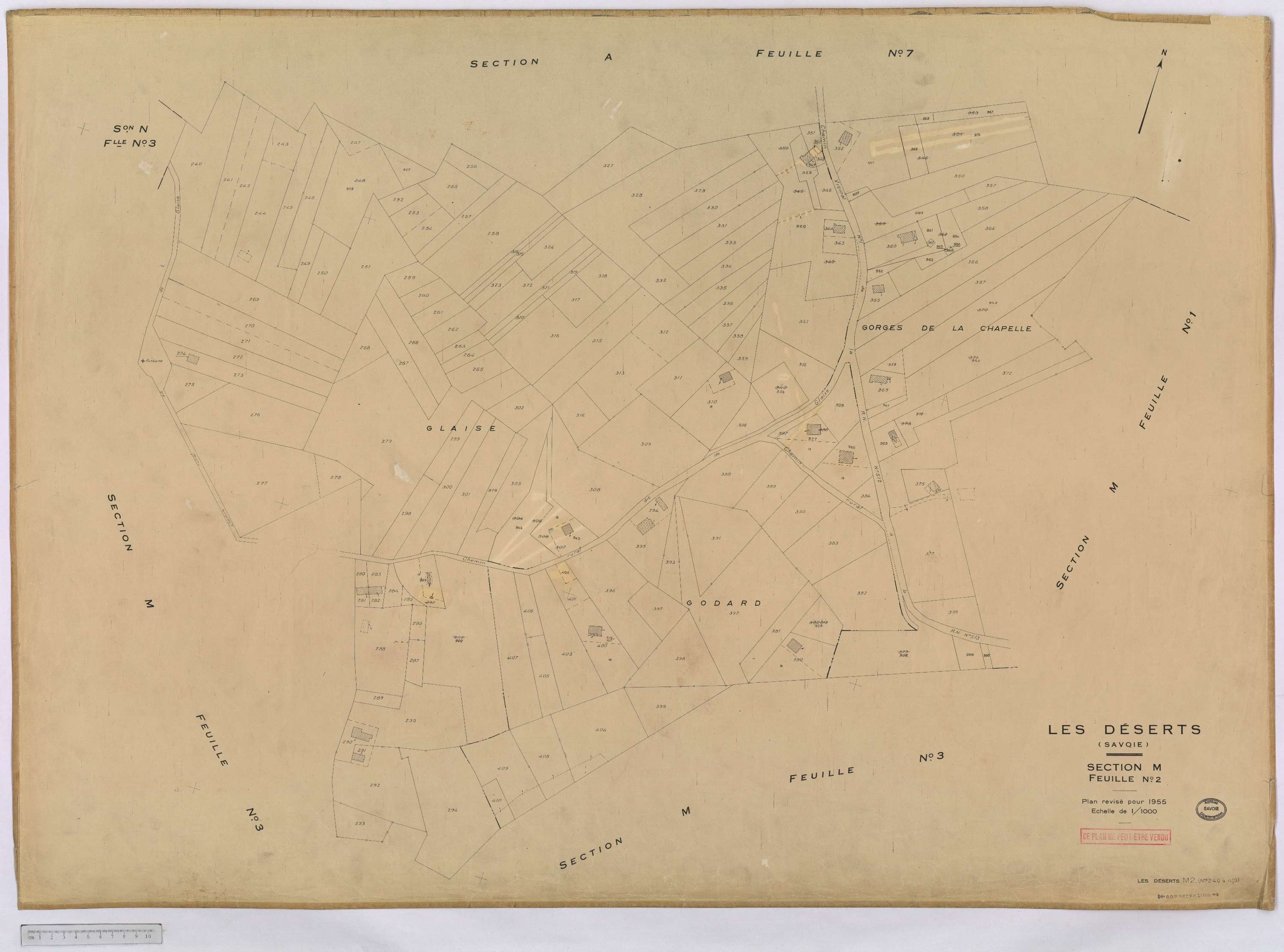 Déserts - Cadastre rénové, version définitive (1955).