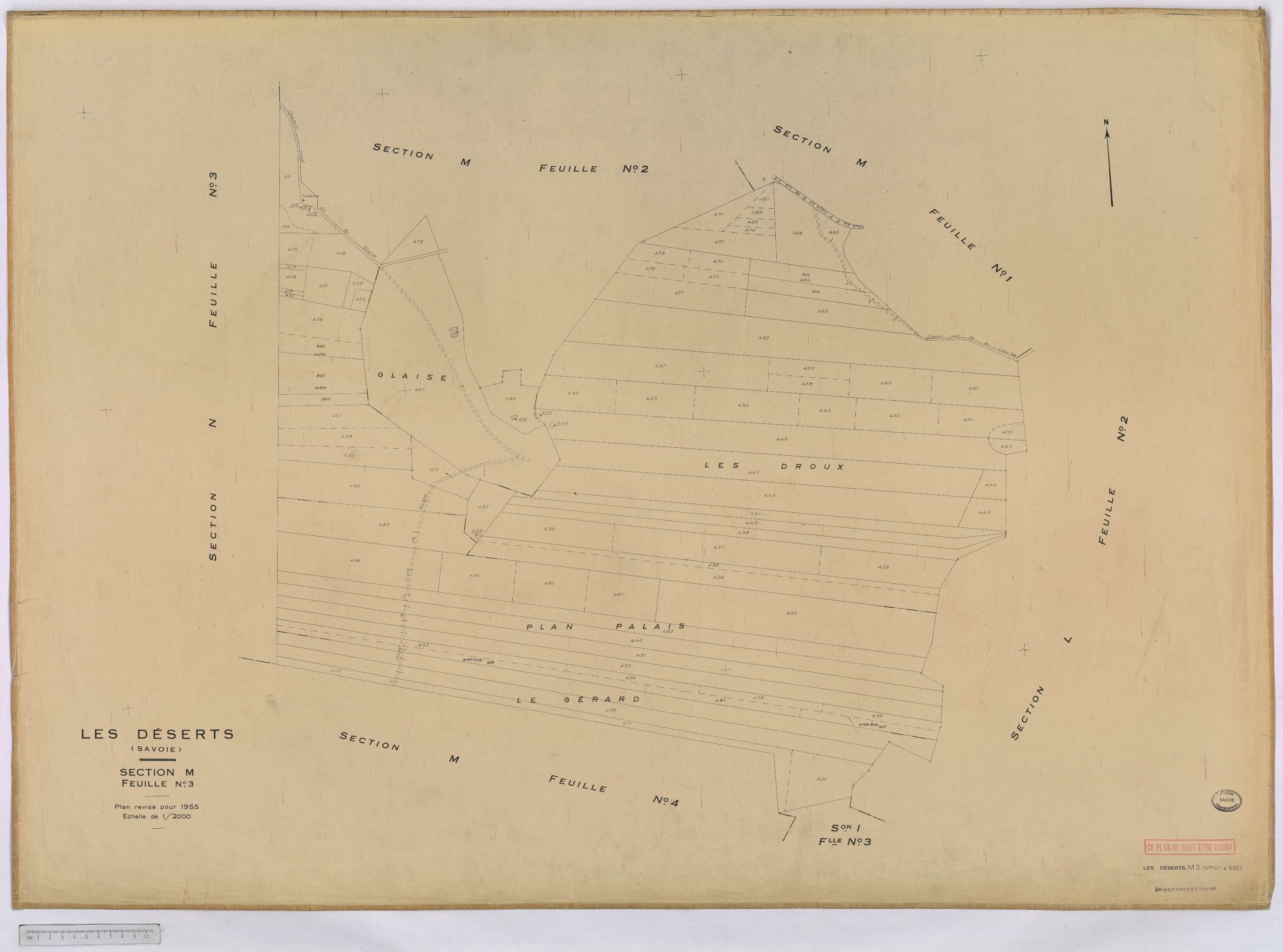 Déserts - Cadastre rénové, version définitive (1955).