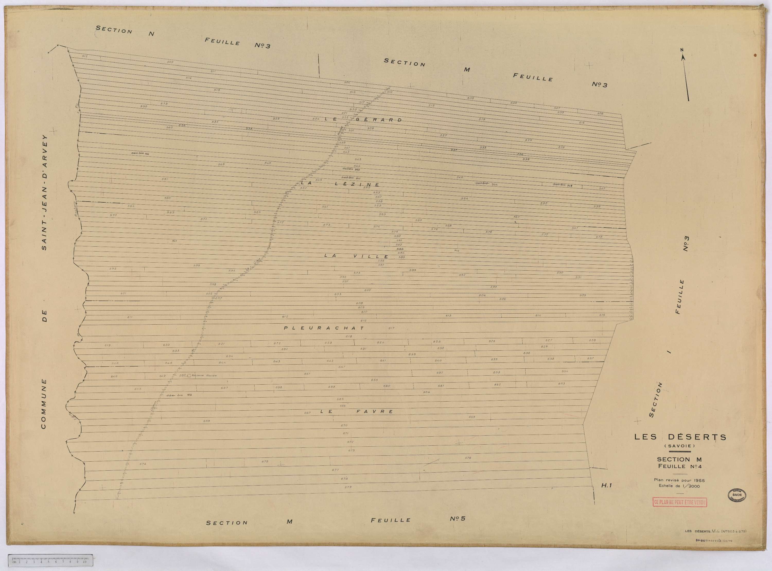 Déserts - Cadastre rénové, version définitive (1955).