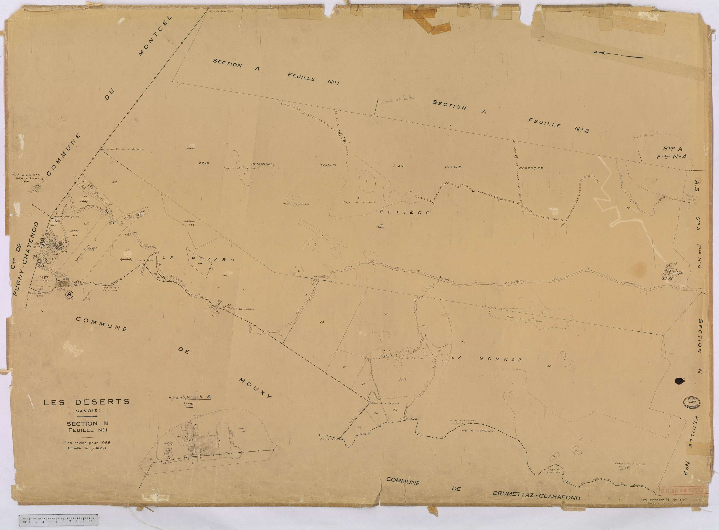 Déserts - Cadastre rénové, version définitive (1955).