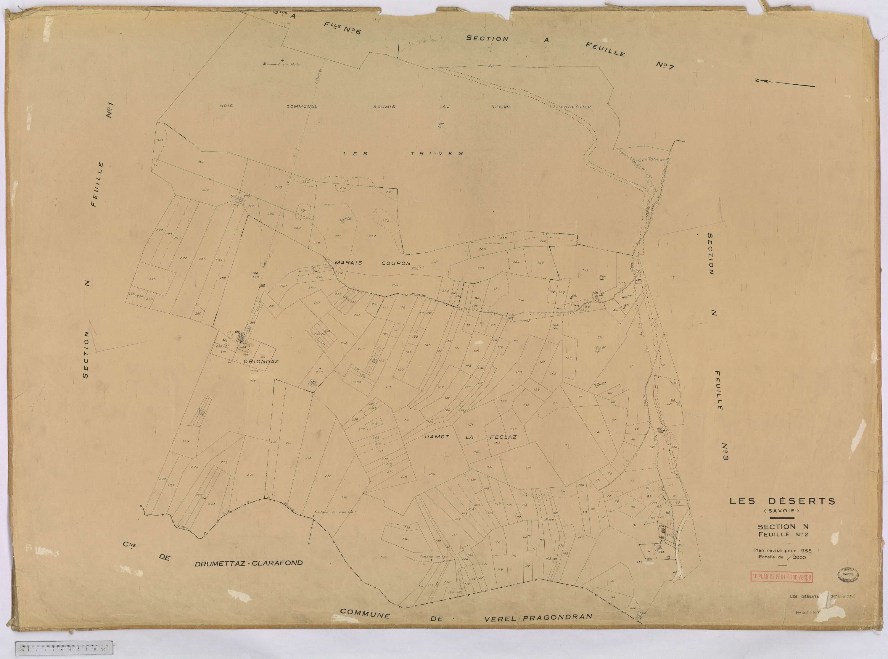 Déserts - Cadastre rénové, version définitive (1955).