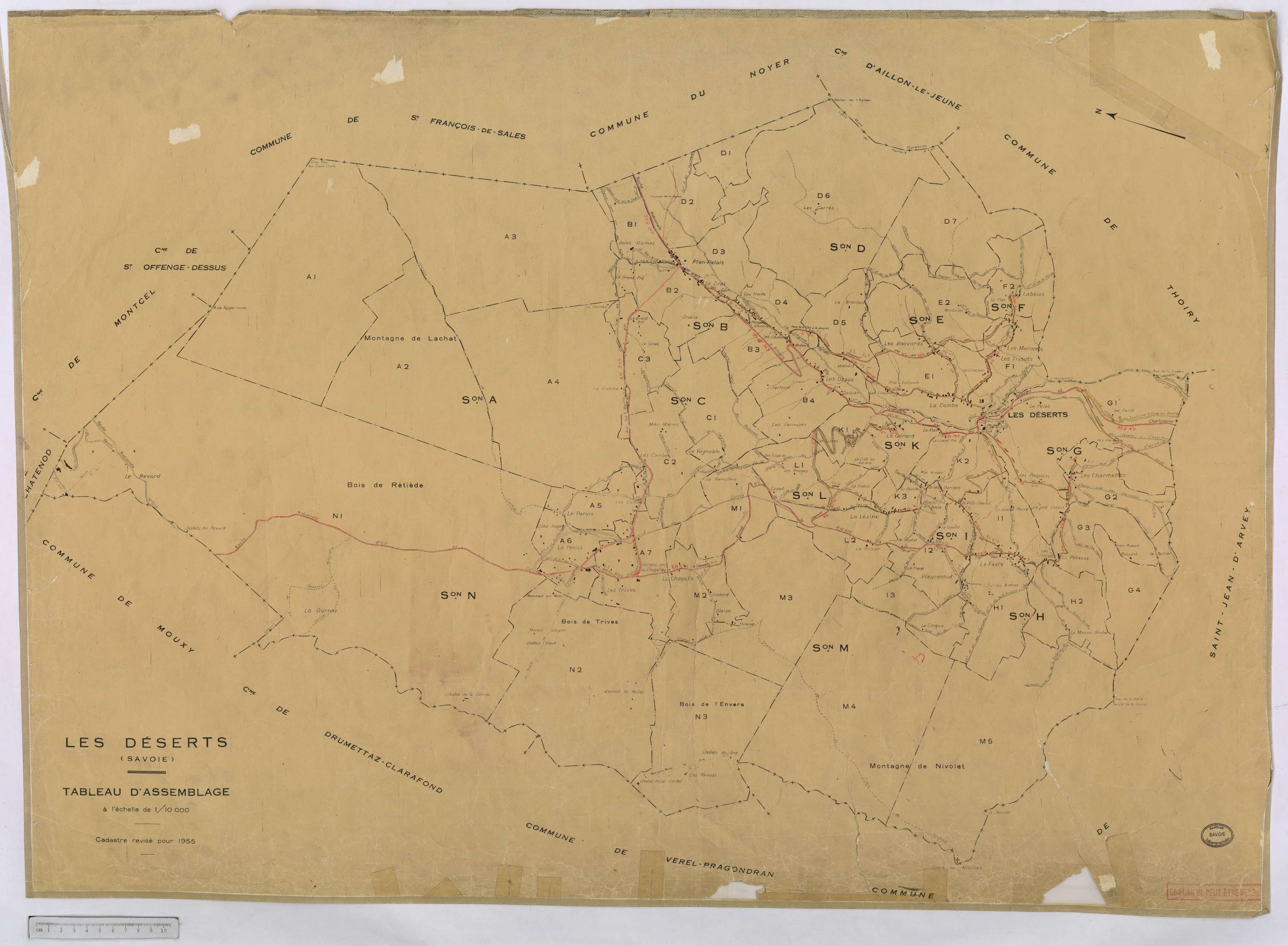 Déserts - Cadastre rénové, version définitive (1955).