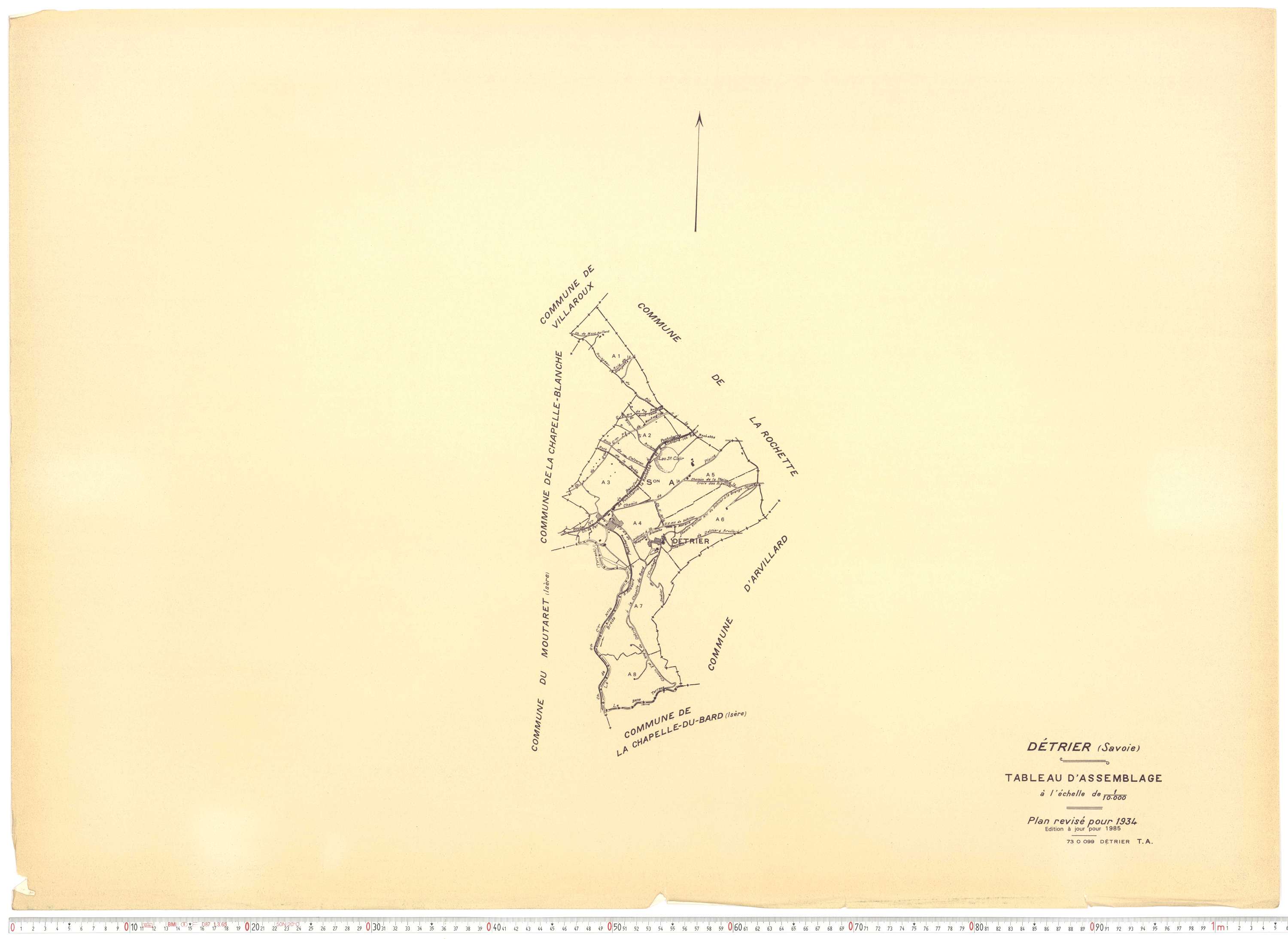 Détrier - Plans cadastraux du cadastre rénové en 1934 et mis à jour en 1988.