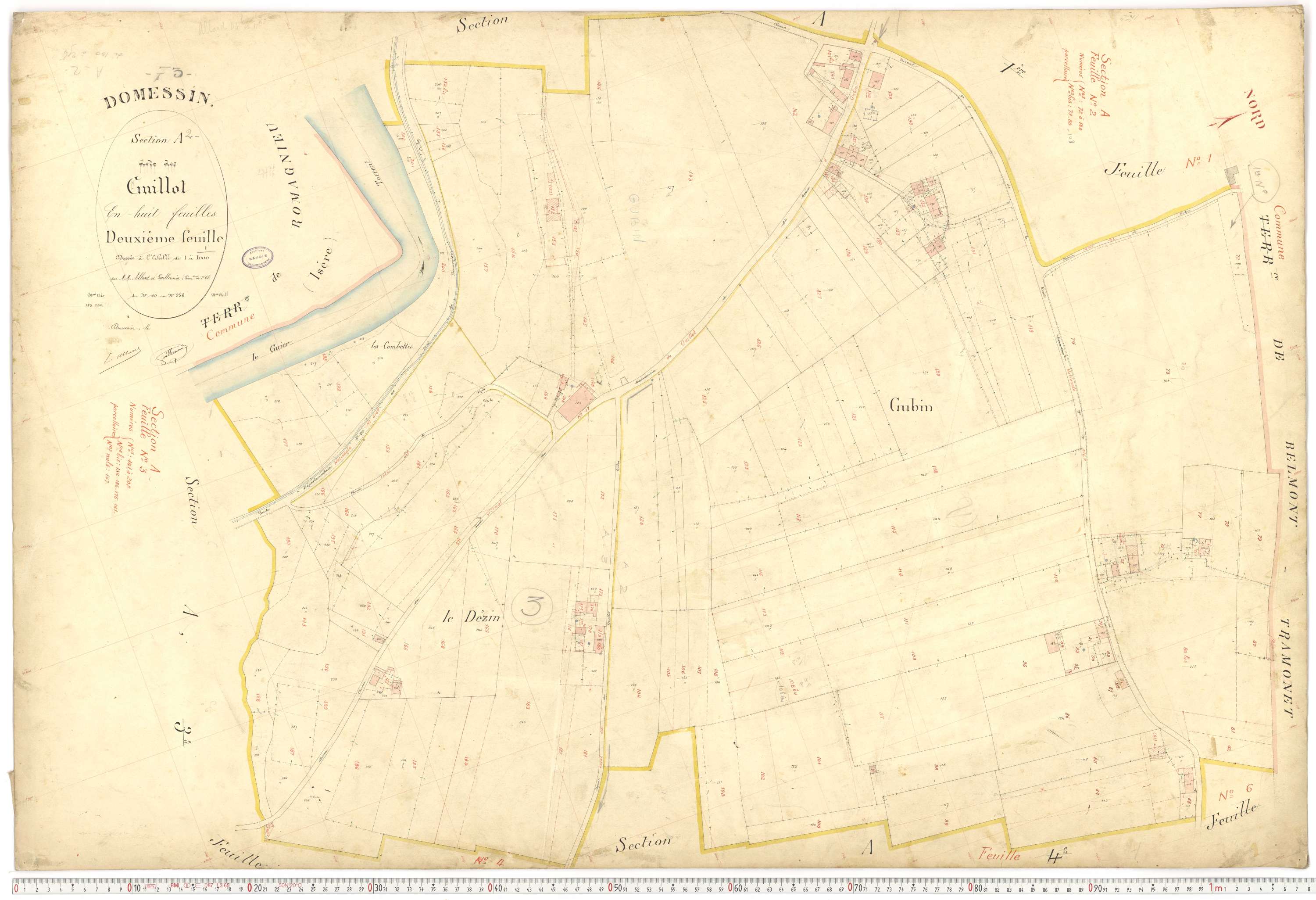 Domessin - Plans cadastraux du premier cadastre français.