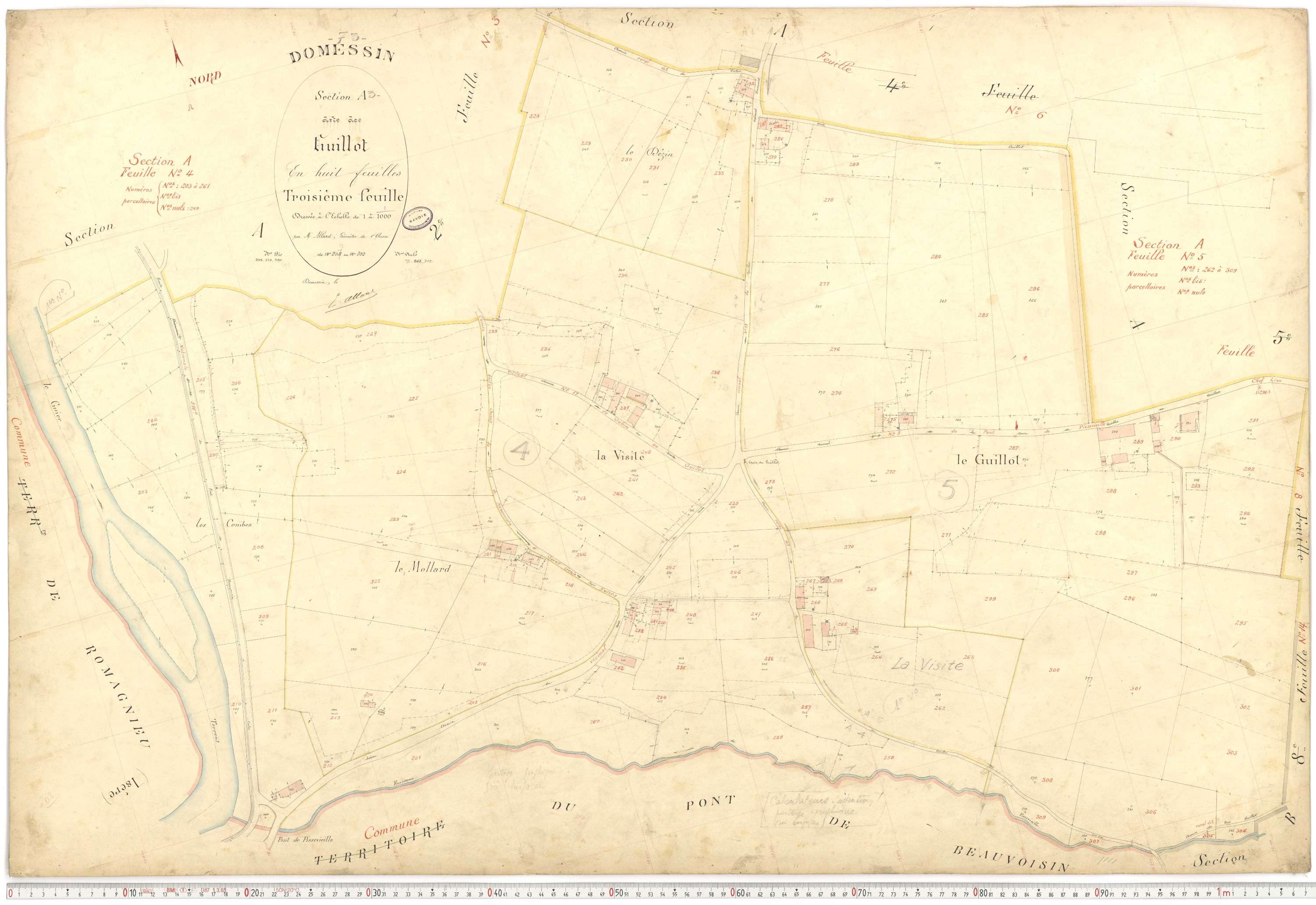 Domessin - Plans cadastraux du premier cadastre français.