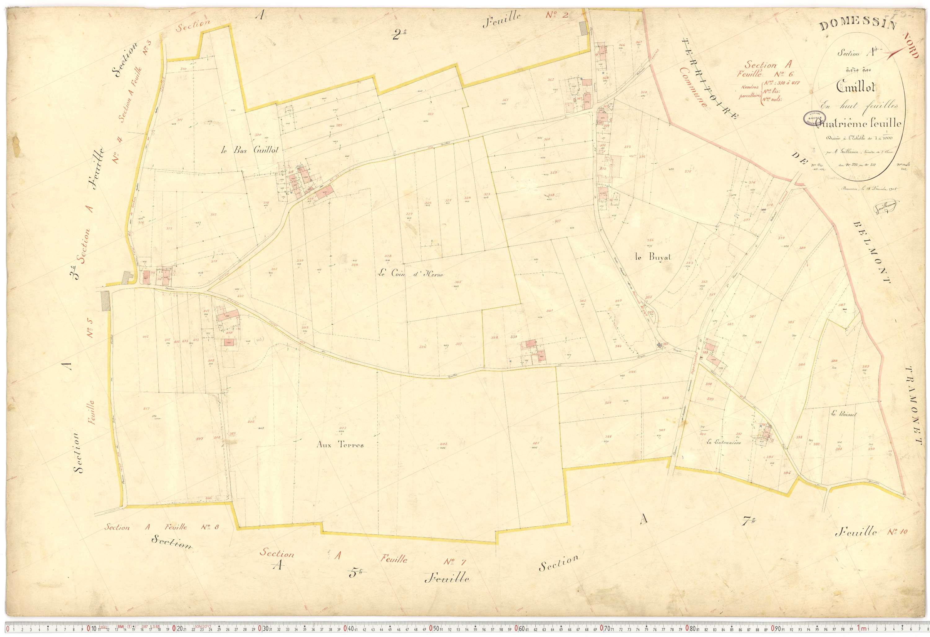 Domessin - Plans cadastraux du premier cadastre français.