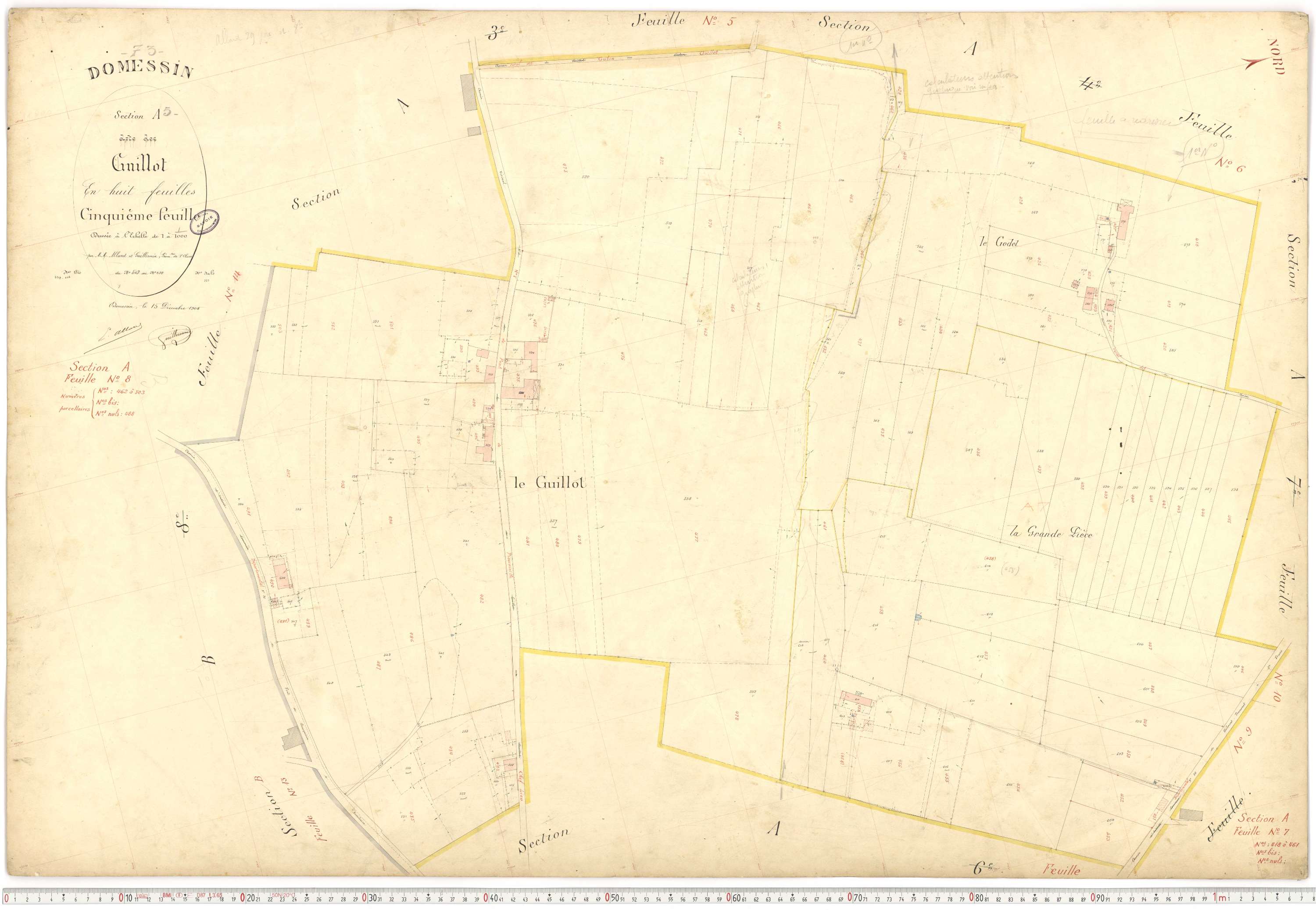 Domessin - Plans cadastraux du premier cadastre français.